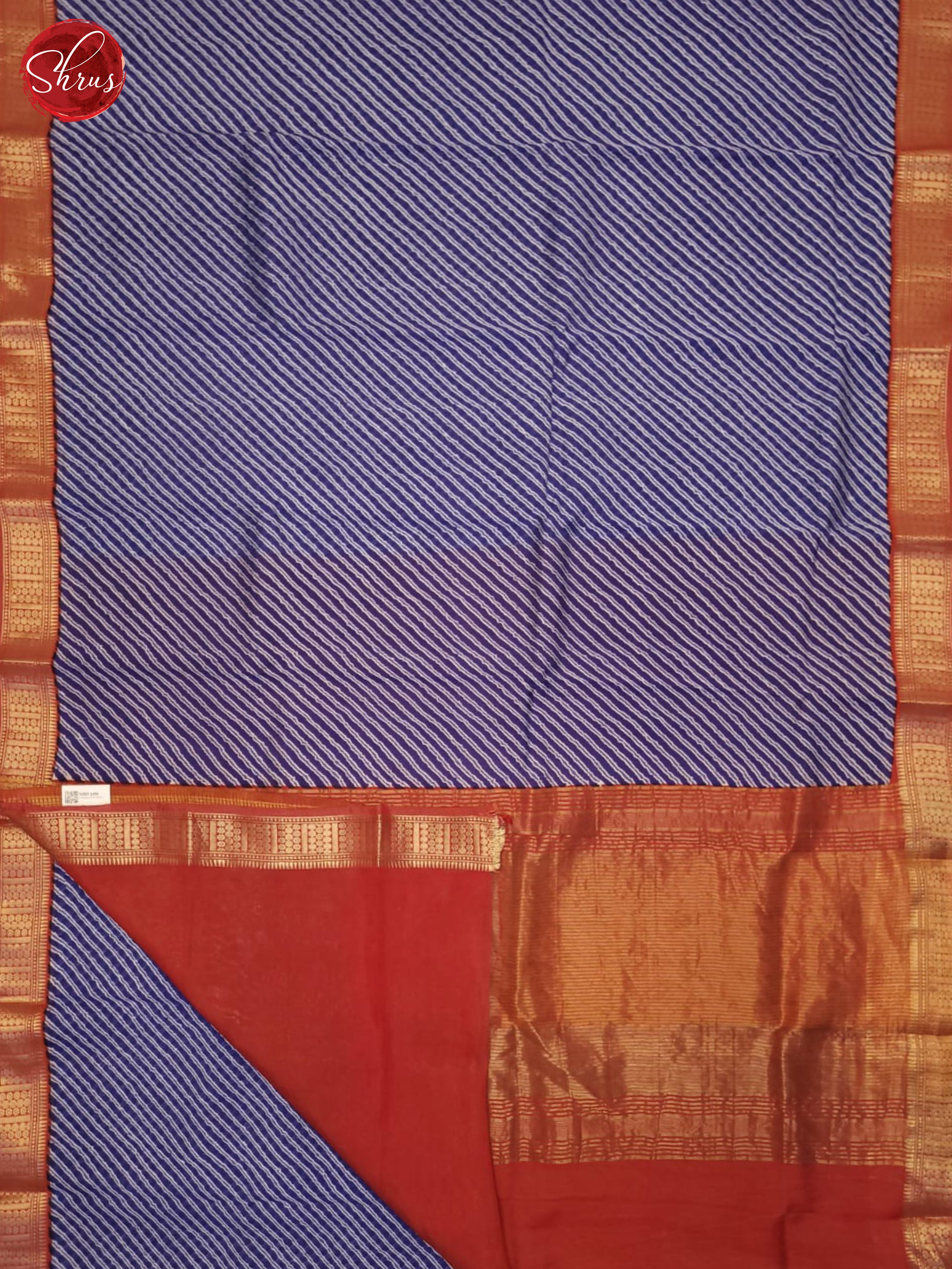 Blue And Red- Art Modal Saree