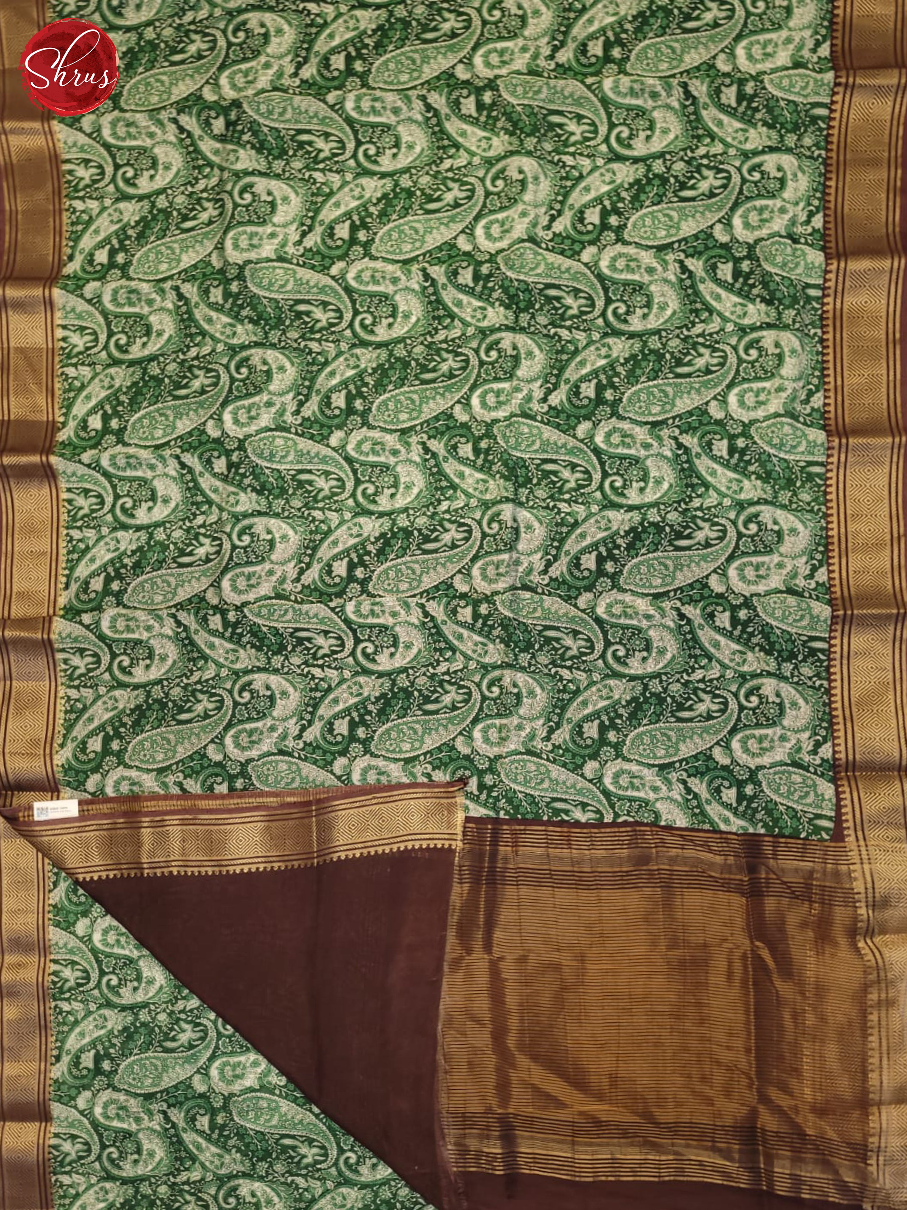 Green And Brown- Art Modal Saree - Shop on ShrusEternity.com