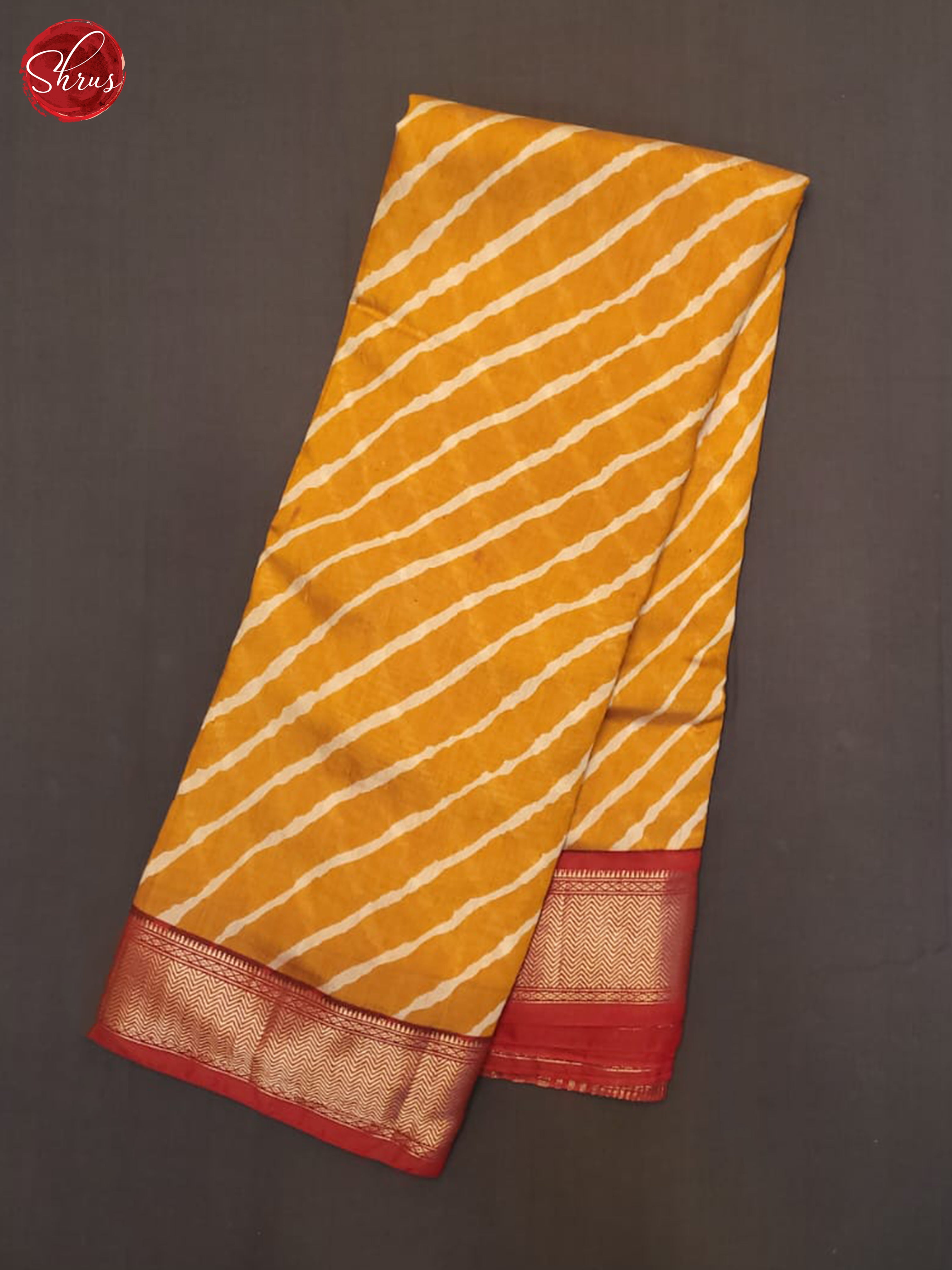 Mustard And Red- Art Modal Saree - Shop on ShrusEternity.com