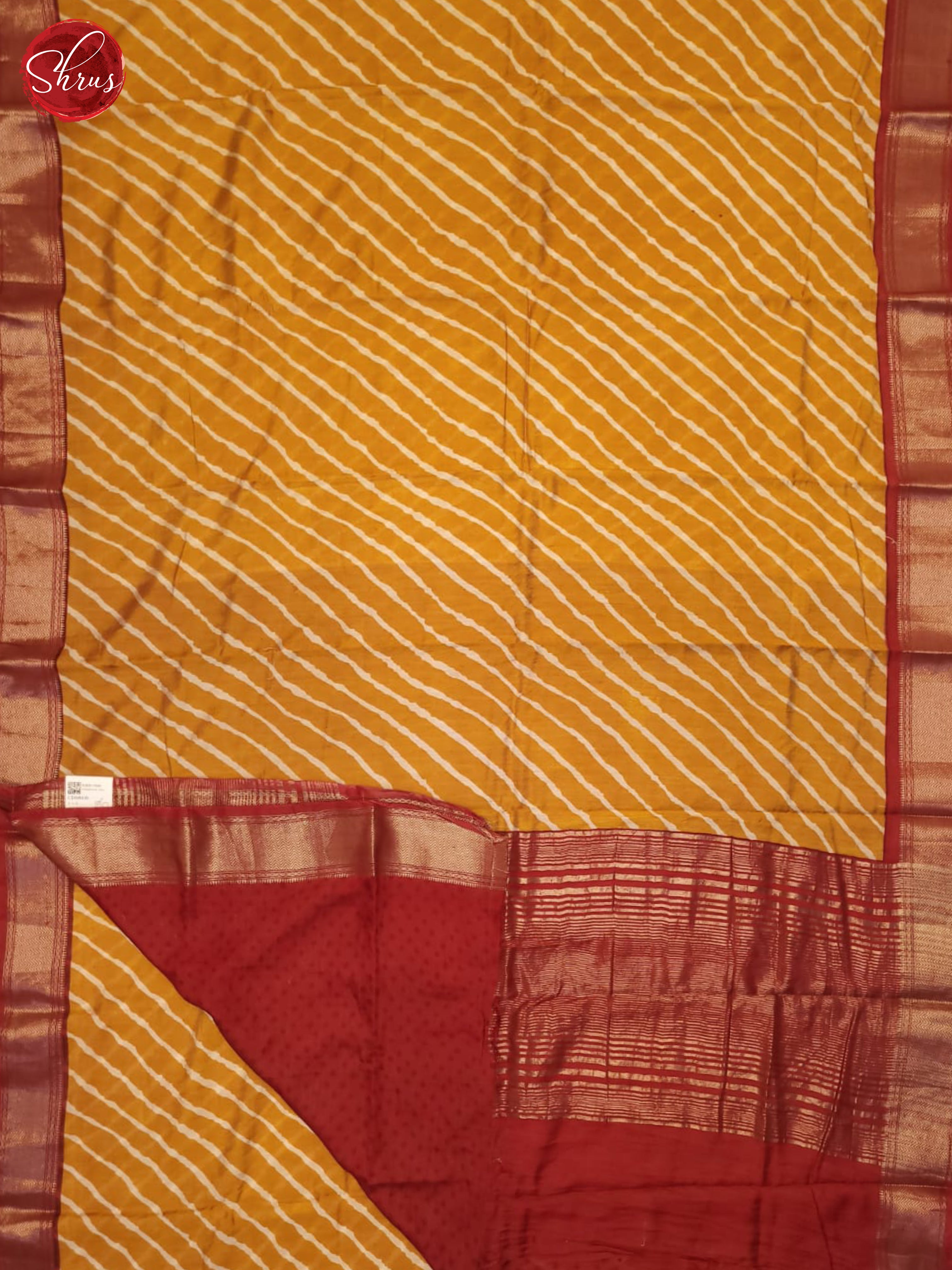 Mustard And Red- Art Modal Saree - Shop on ShrusEternity.com