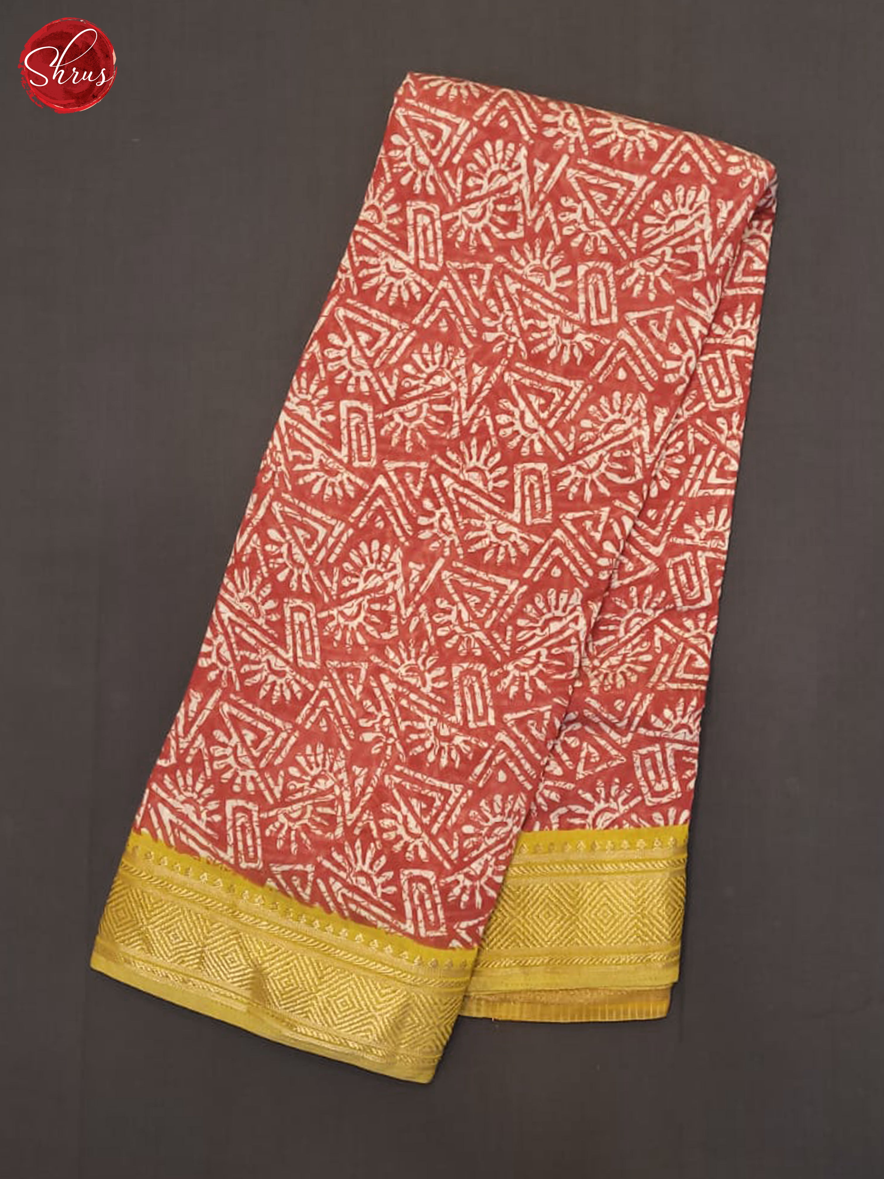 Red And Lime Green- Art Modal Saree - Shop on ShrusEternity.com