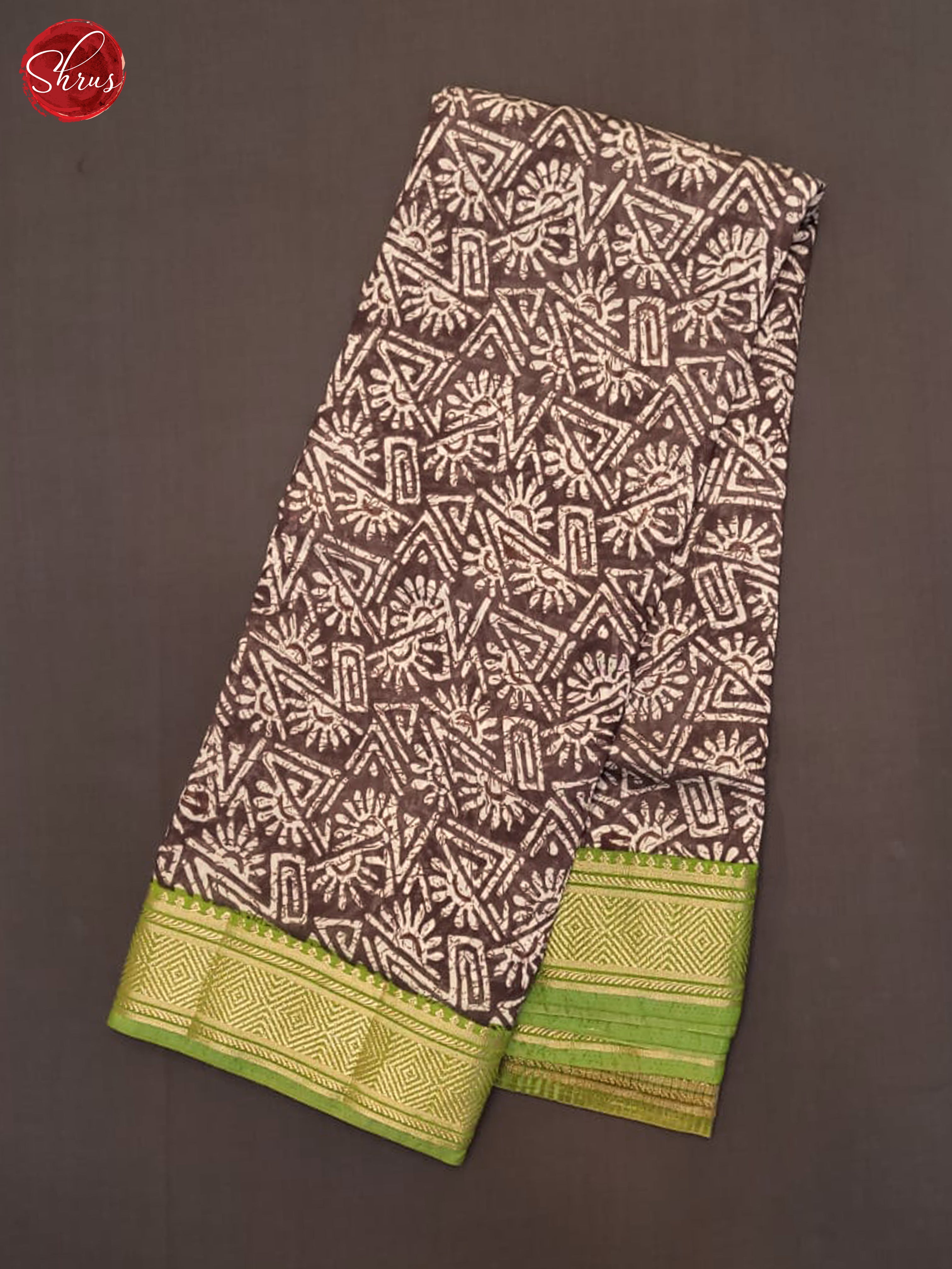 Brown And Green-Art Modal Saree - Shop on ShrusEternity.com