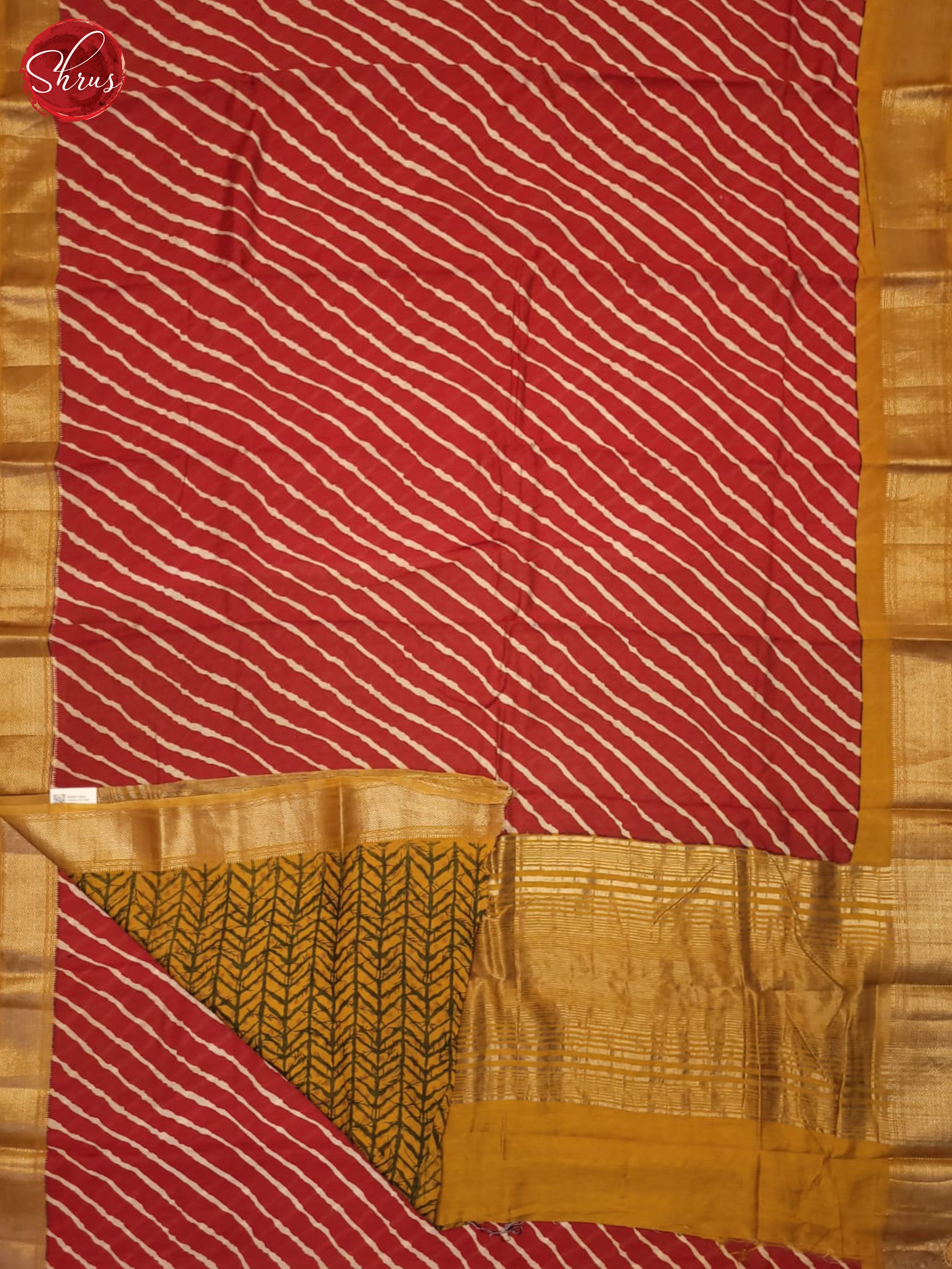 Red And Mustard- Art Modal Saree - Shop on ShrusEternity.com