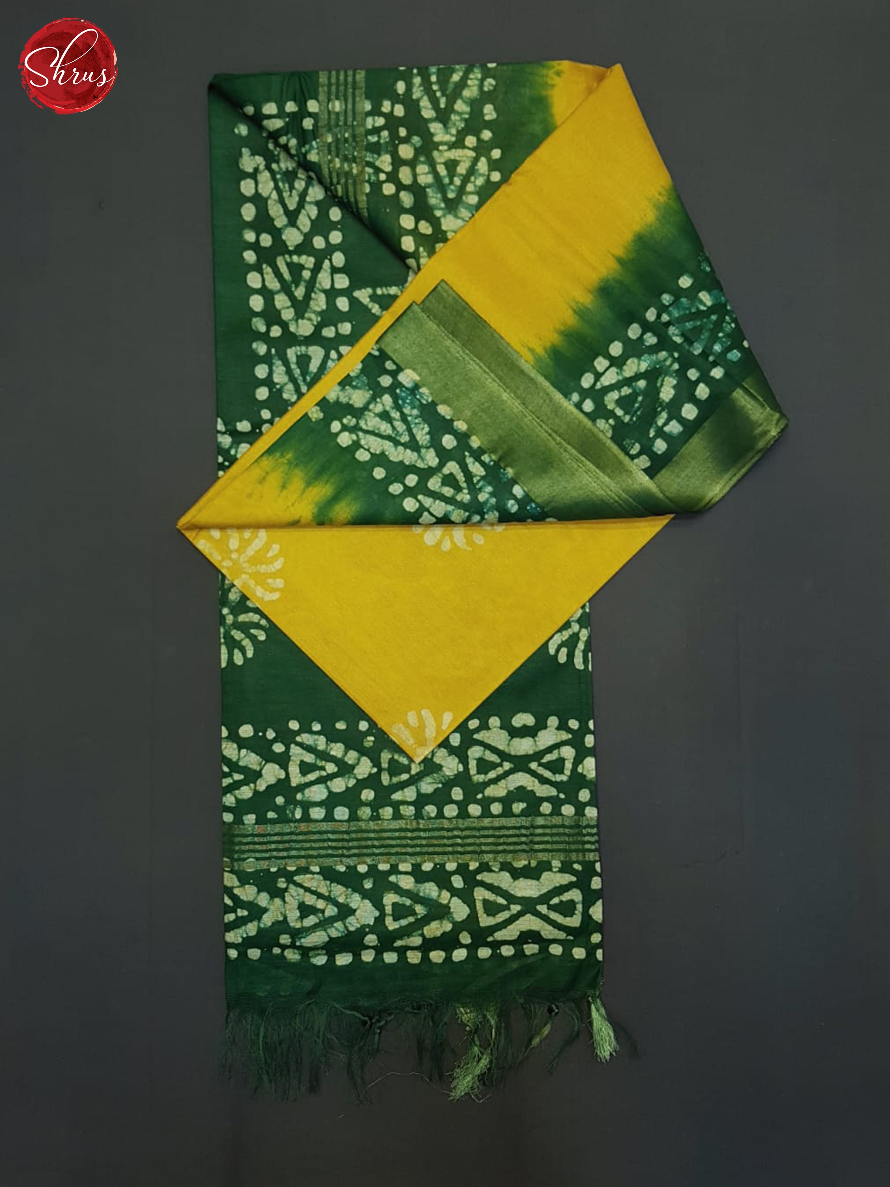 Yellow And Green- Bhatik Saree - Shop on ShrusEternity.com