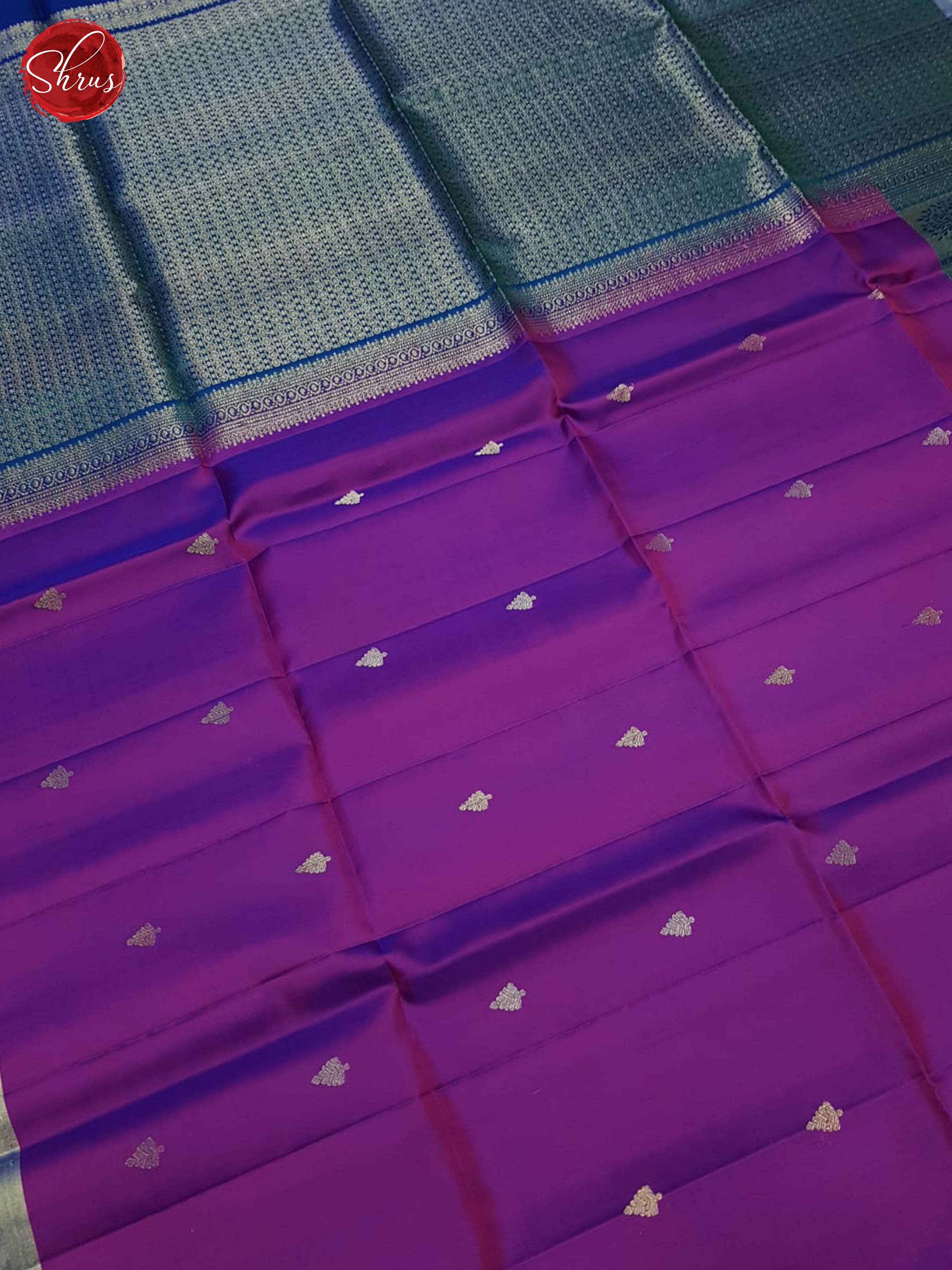 Purple And Blue- Soft Silk Saree - Shop on ShrusEternity.com