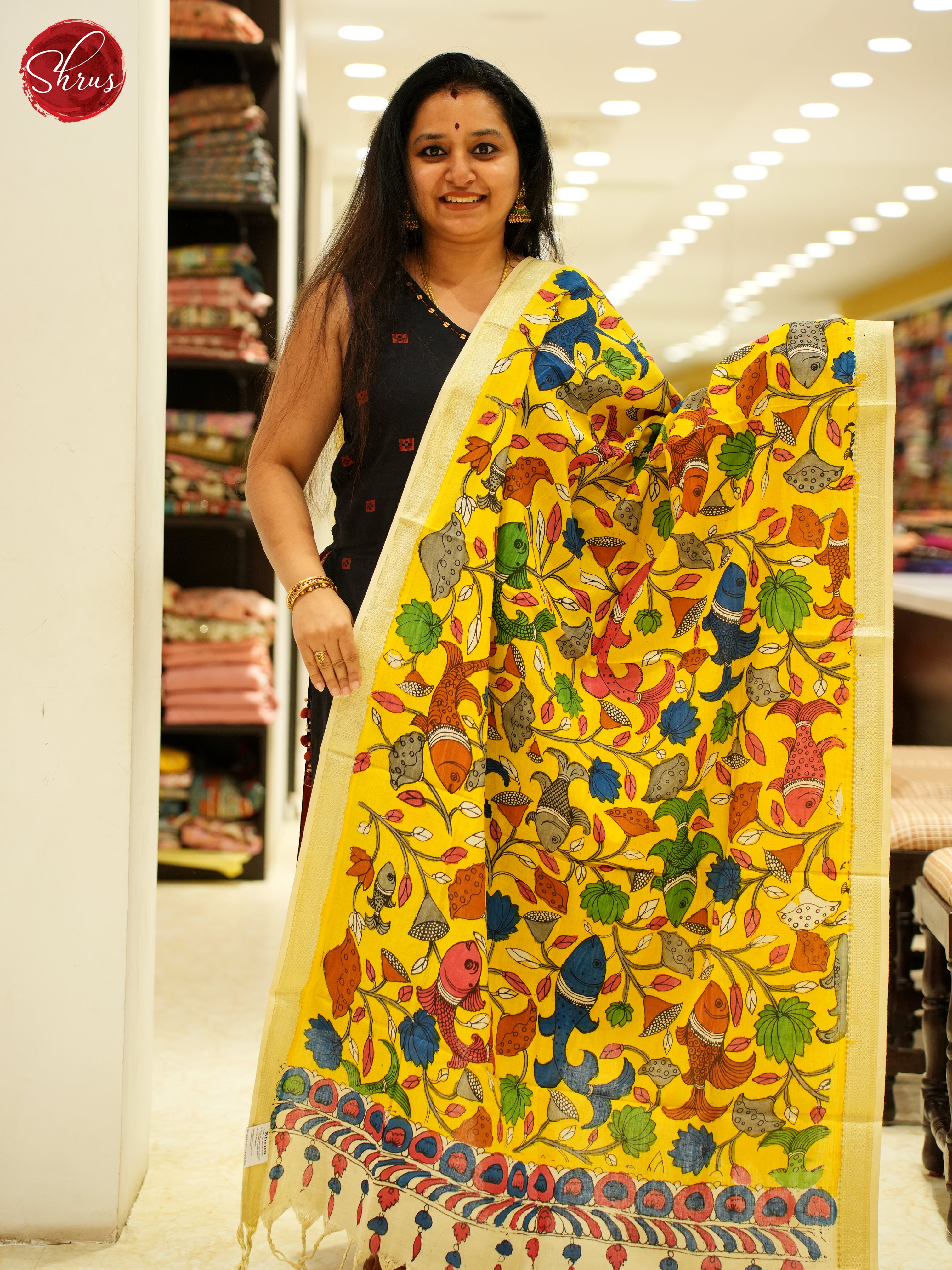 Yellow & Cream - Dupatta - Shop on ShrusEternity.com