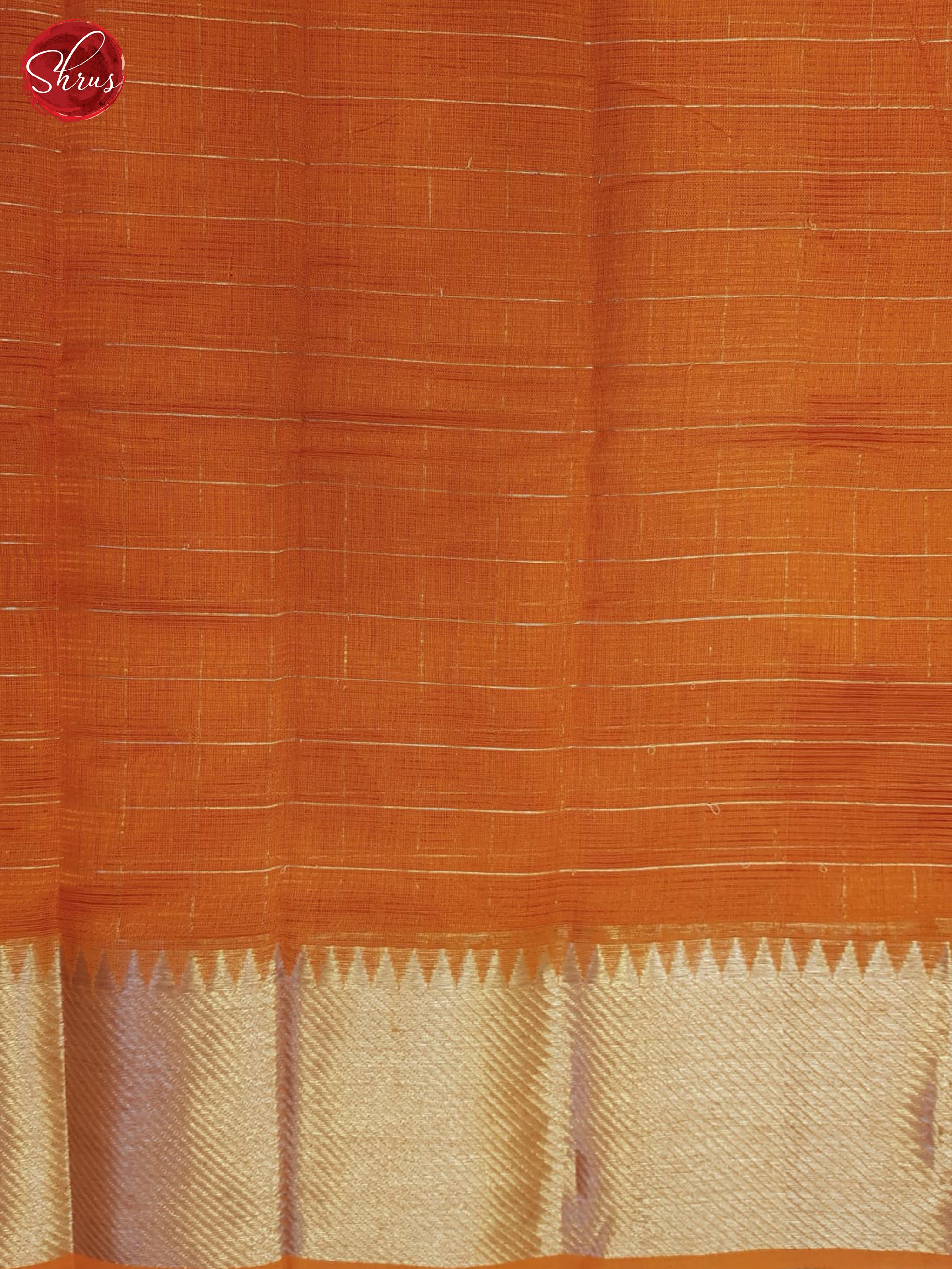 Orange (Single Tone) - Mangalagiri silkcotton Saree - Shop on ShrusEternity.com