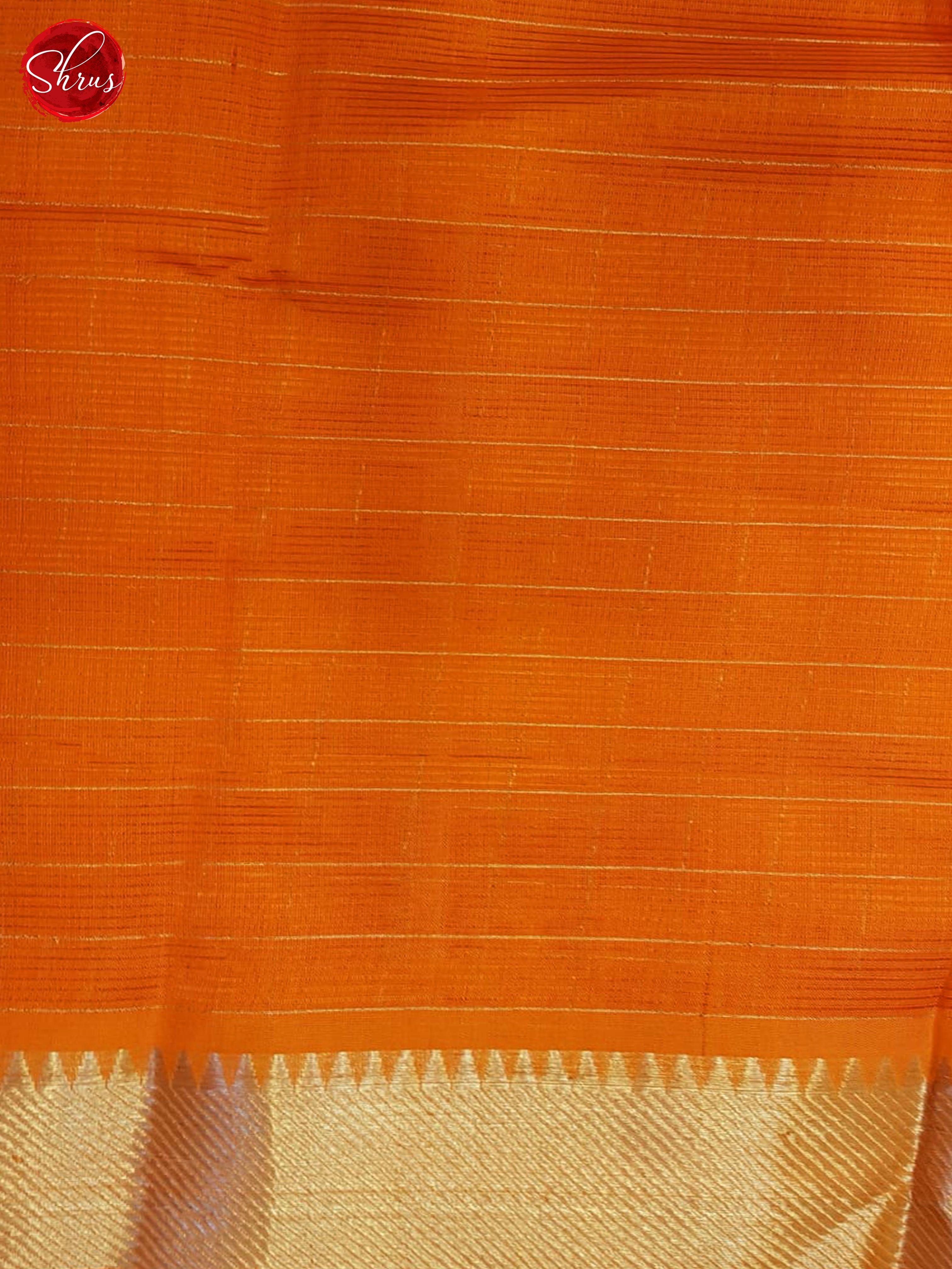 Orange(Single Tone)- Mangalagiri silkcotton Saree - Shop on ShrusEternity.com