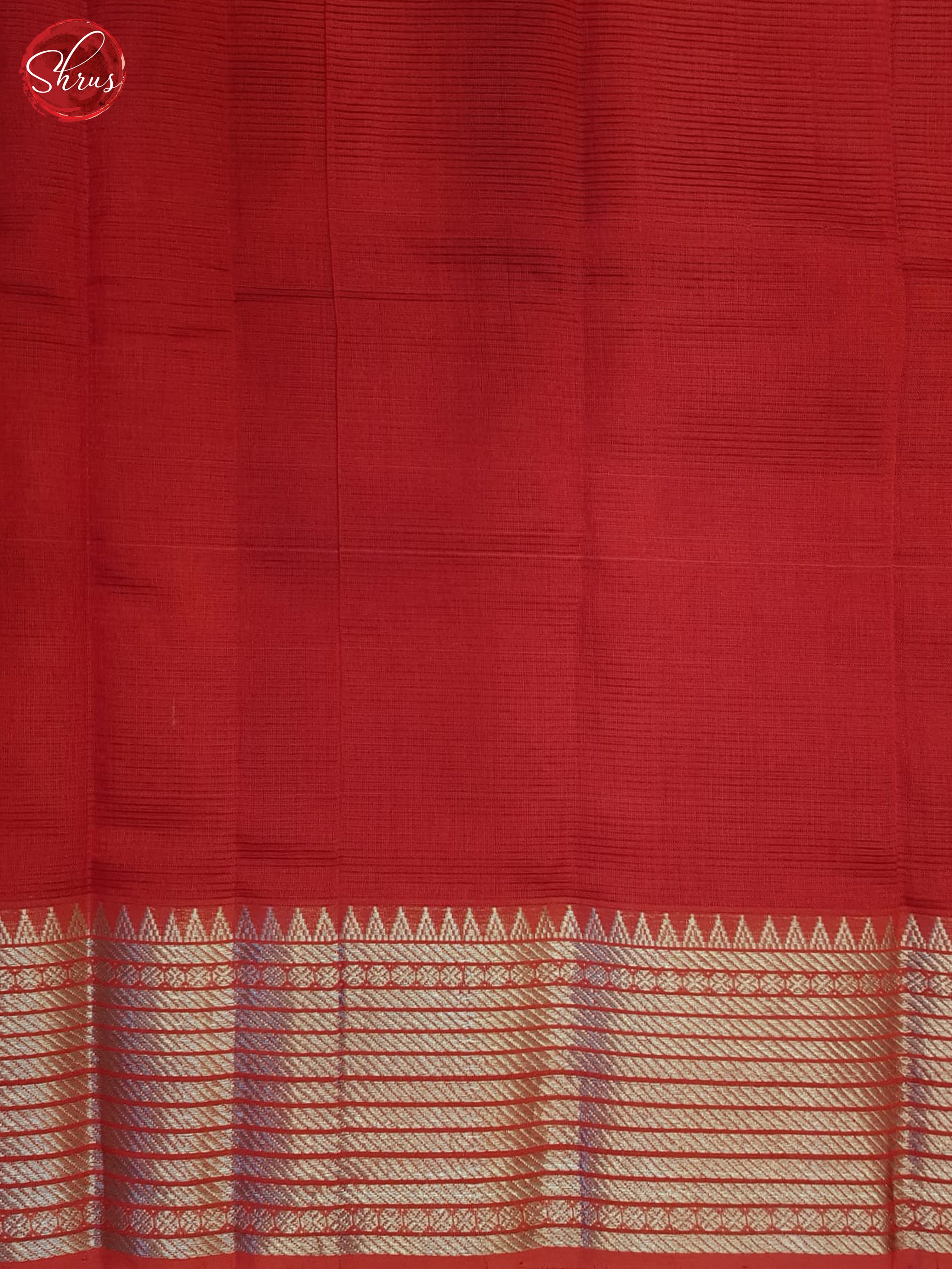 Red(Single Tone)- Mangalagiri silkcotton Saree - Shop on ShrusEternity.com