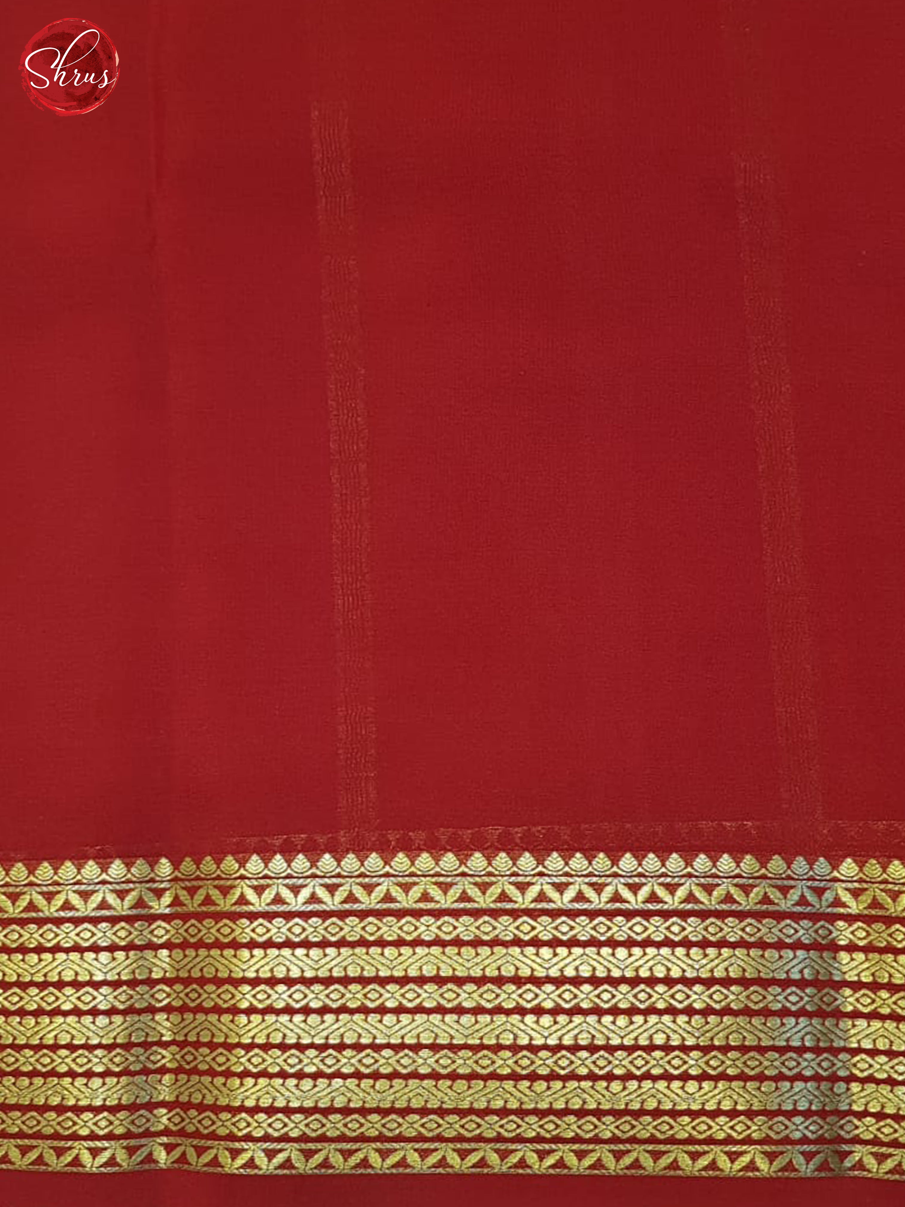 Cream & red- Mysore Silk Saree - Shop on ShrusEternity.com