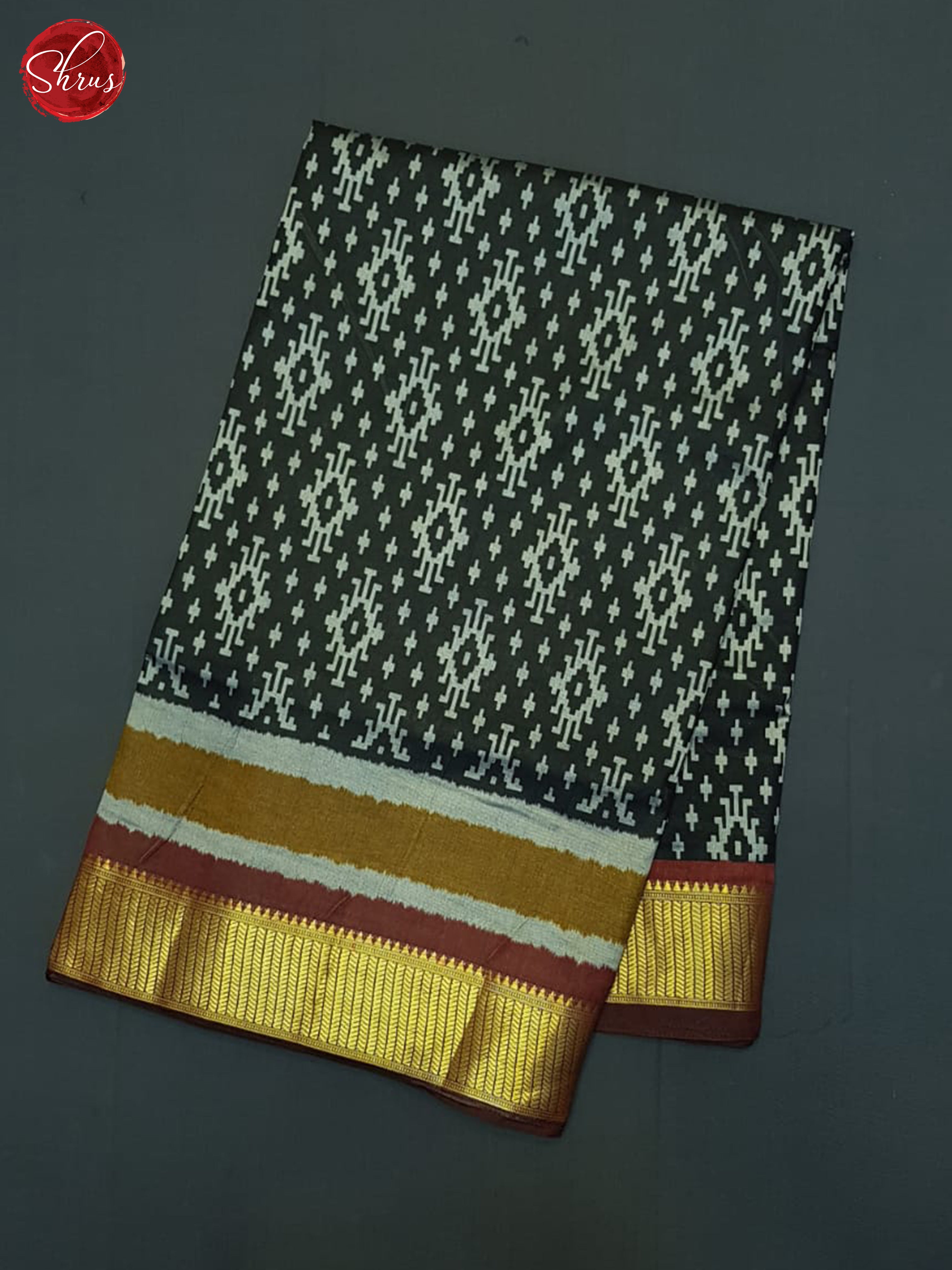 Black And Brown- Semi Patola Saree - Shop on ShrusEternity.com