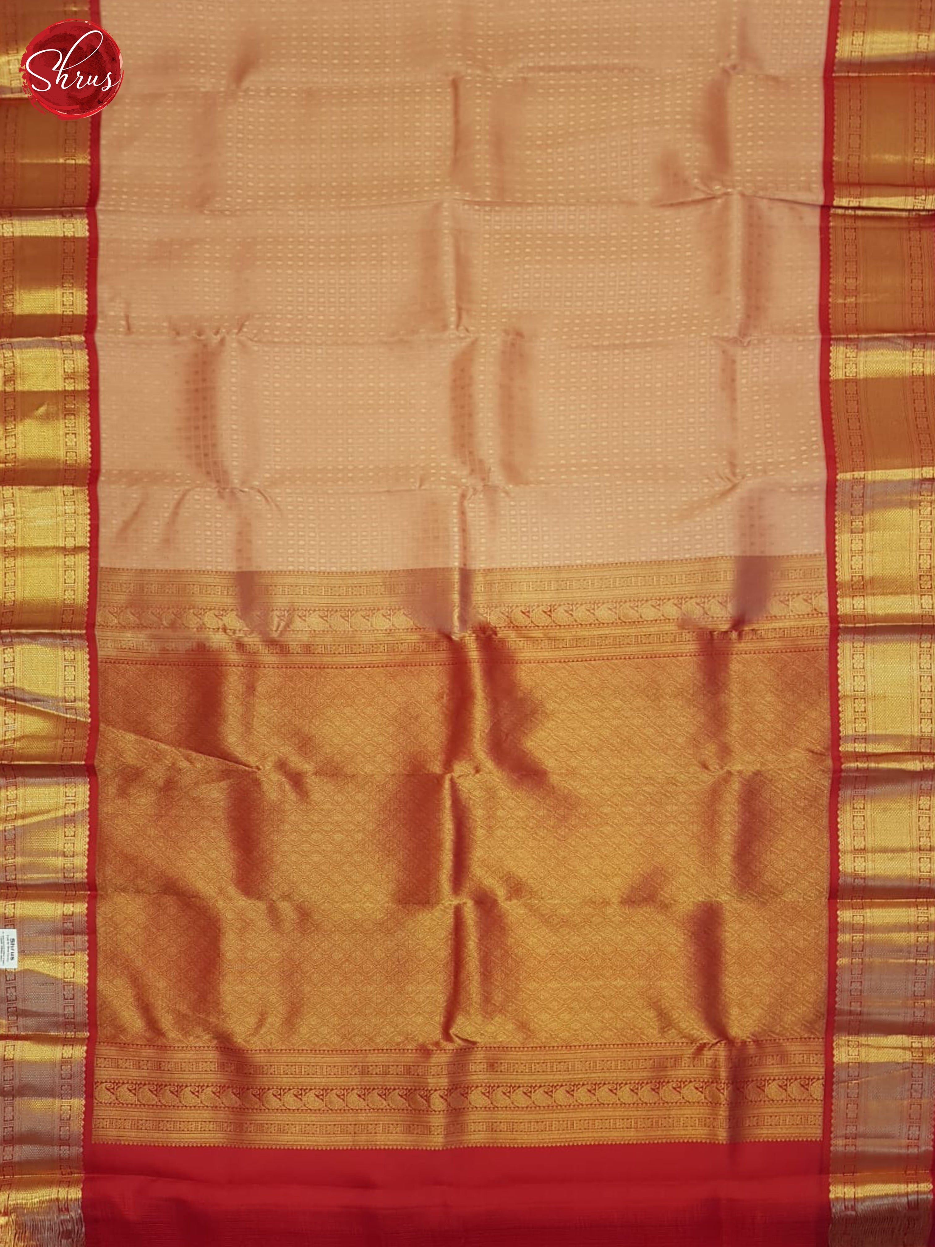 Peach And Red- Kanchipuram Silk Saree - Shop on ShrusEternity.com