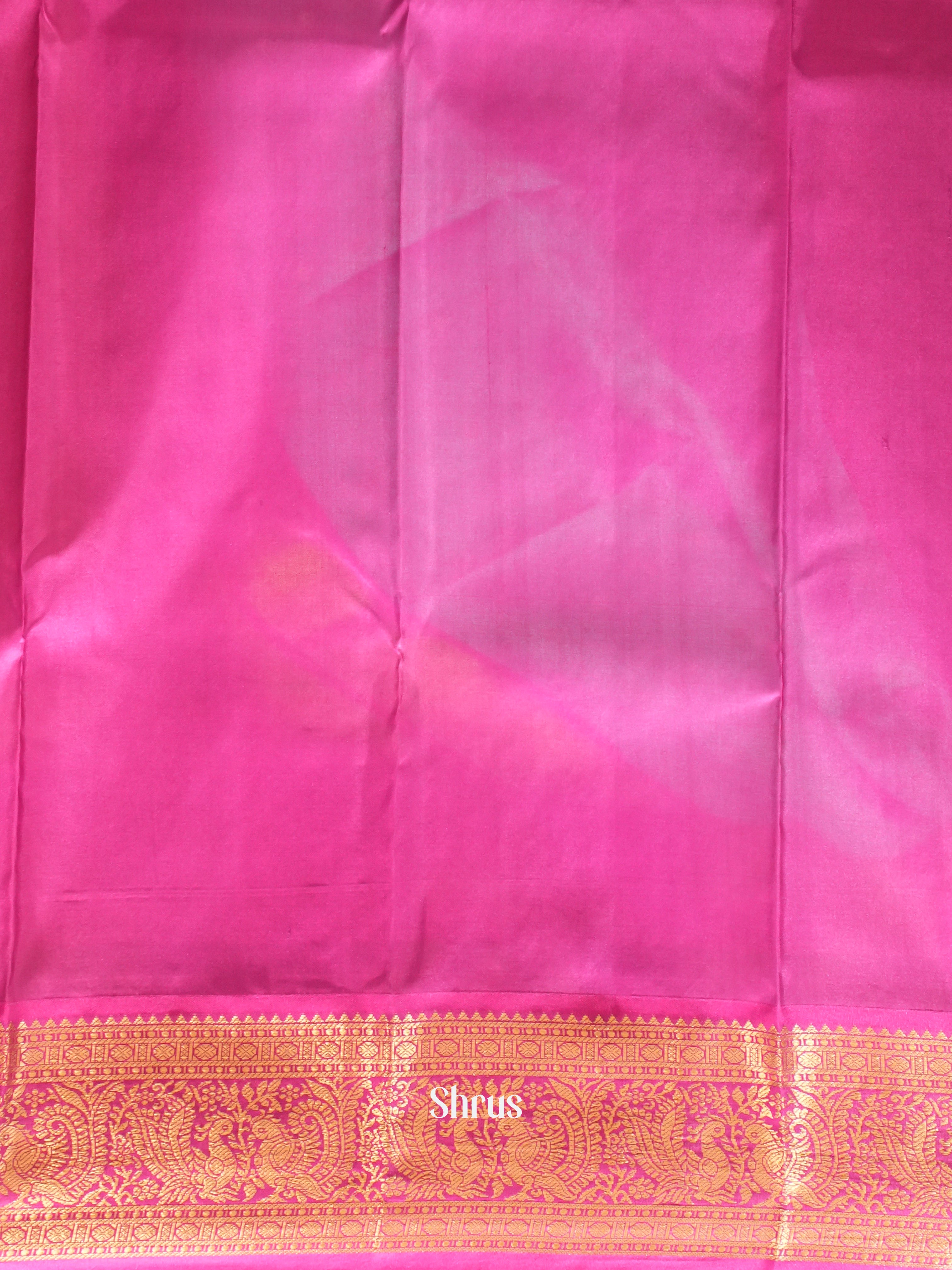 Blue And Pink- Korvai Kanchipuram Silk Saree