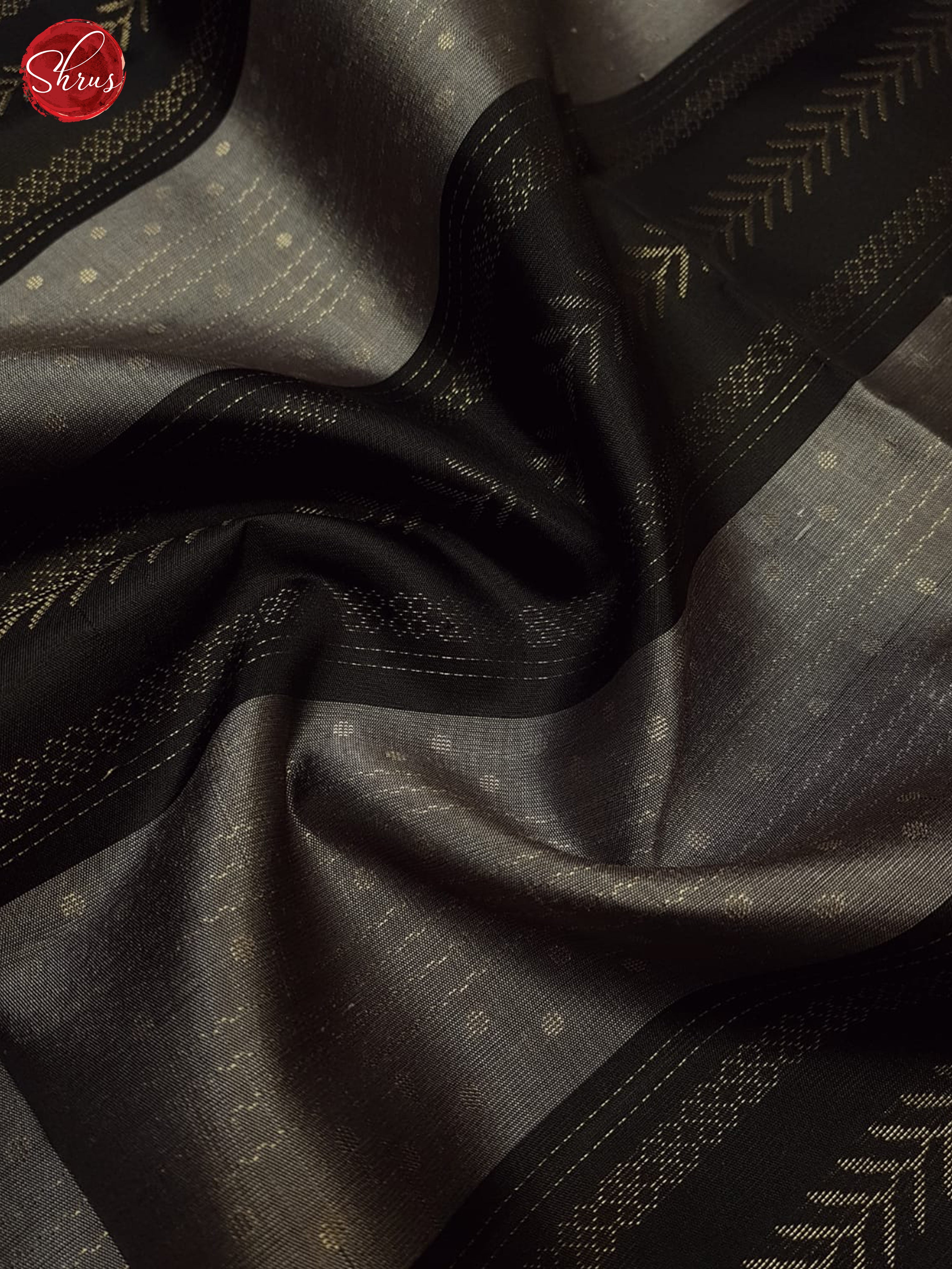 Grey & Black - Soft Silk Saree - Shop on ShrusEternity.com