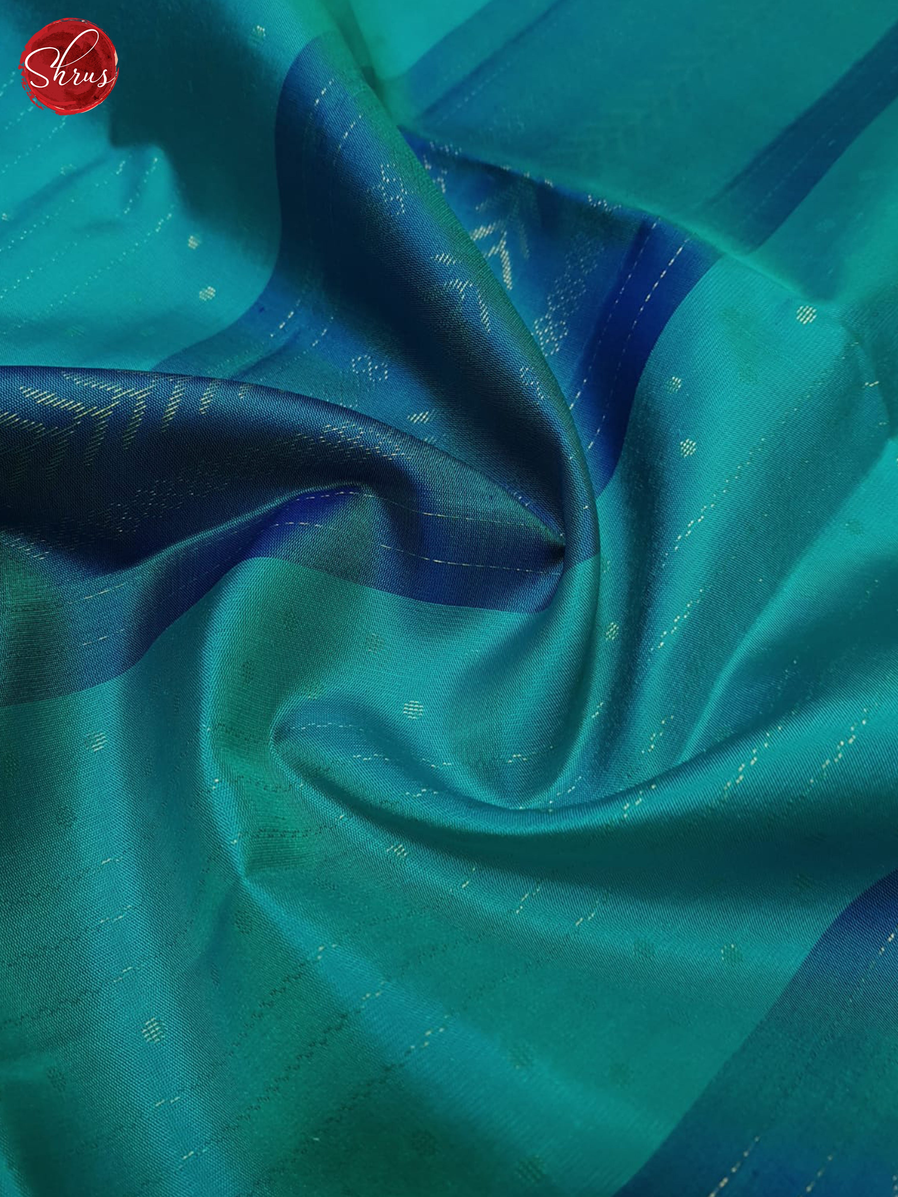 Teal & Blue  - Soft Silk Saree - Shop on ShrusEternity.com
