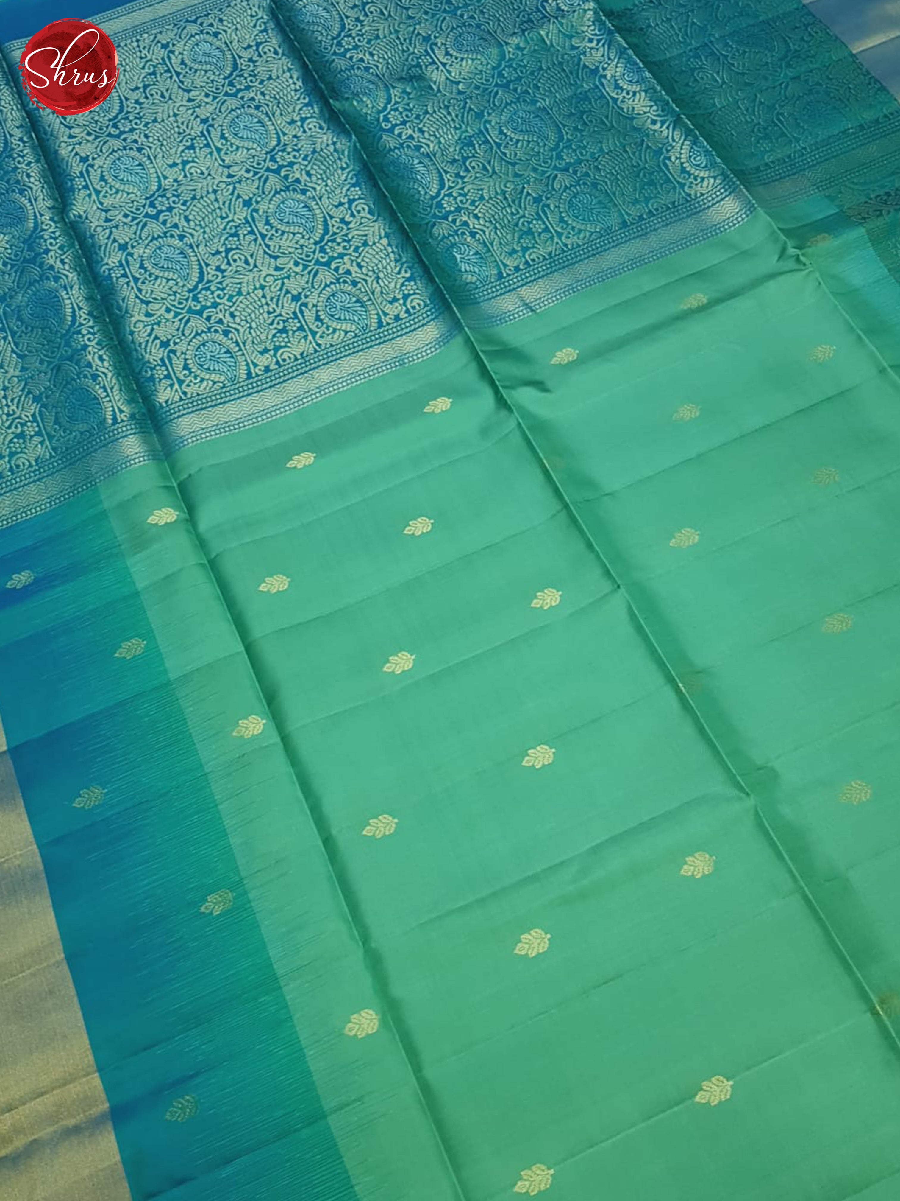 Green & Blue  - Soft Silk Saree - Shop on ShrusEternity.com
