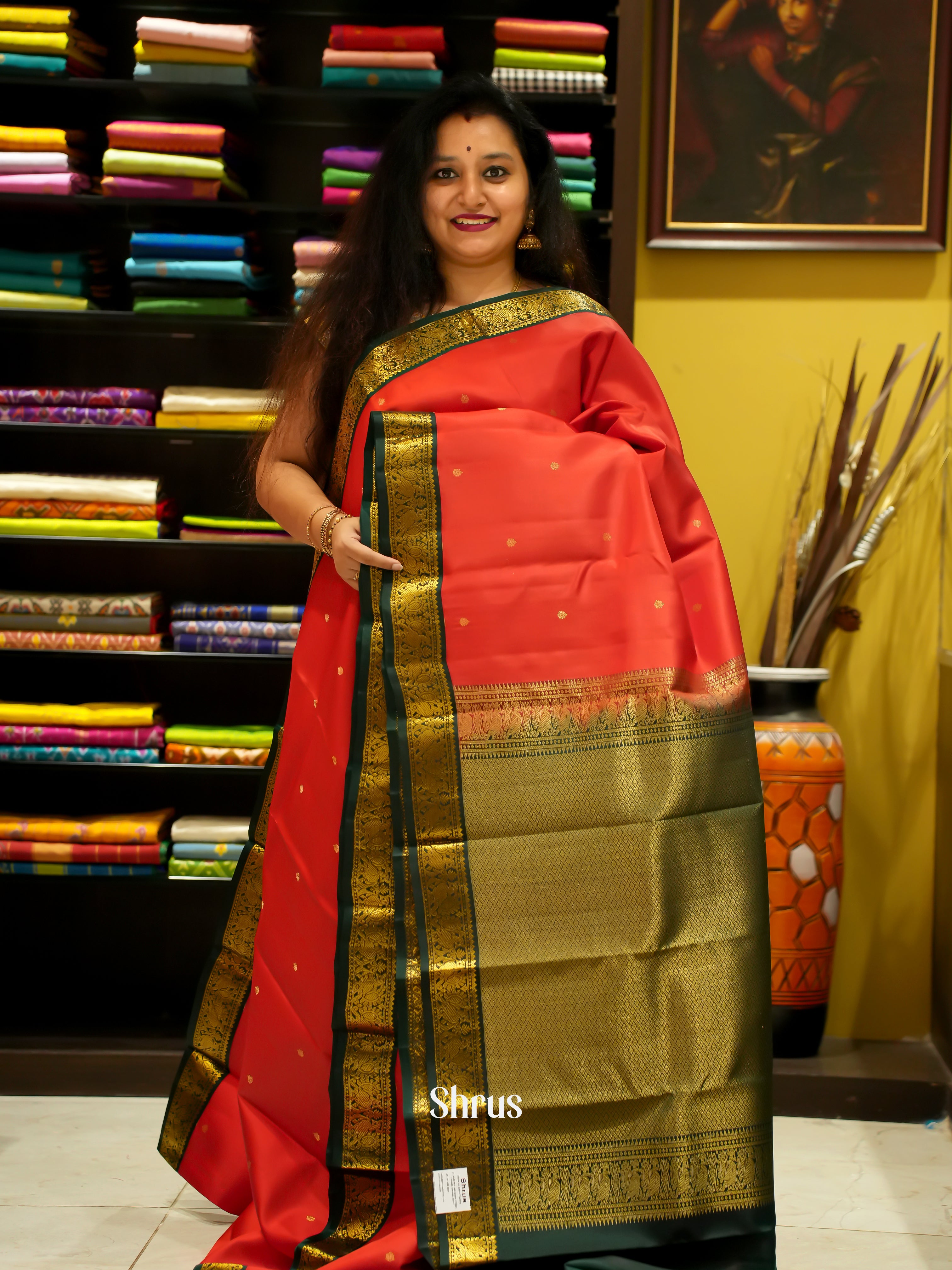 Red And Green- Korvai Kanchipuram Silk Saree