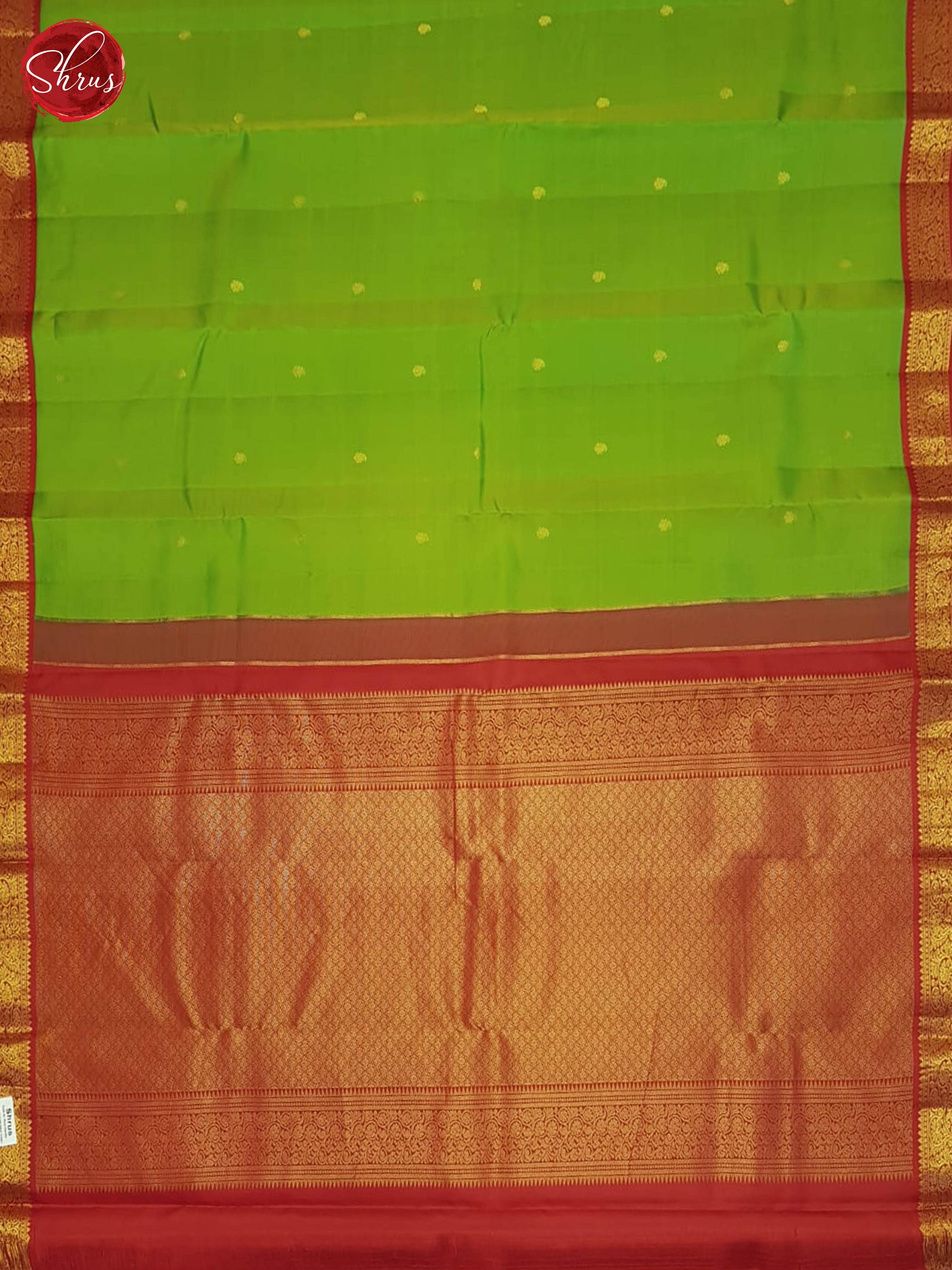 Green And Red- Kanhipuram Silk Saree - Shop on ShrusEternity.com