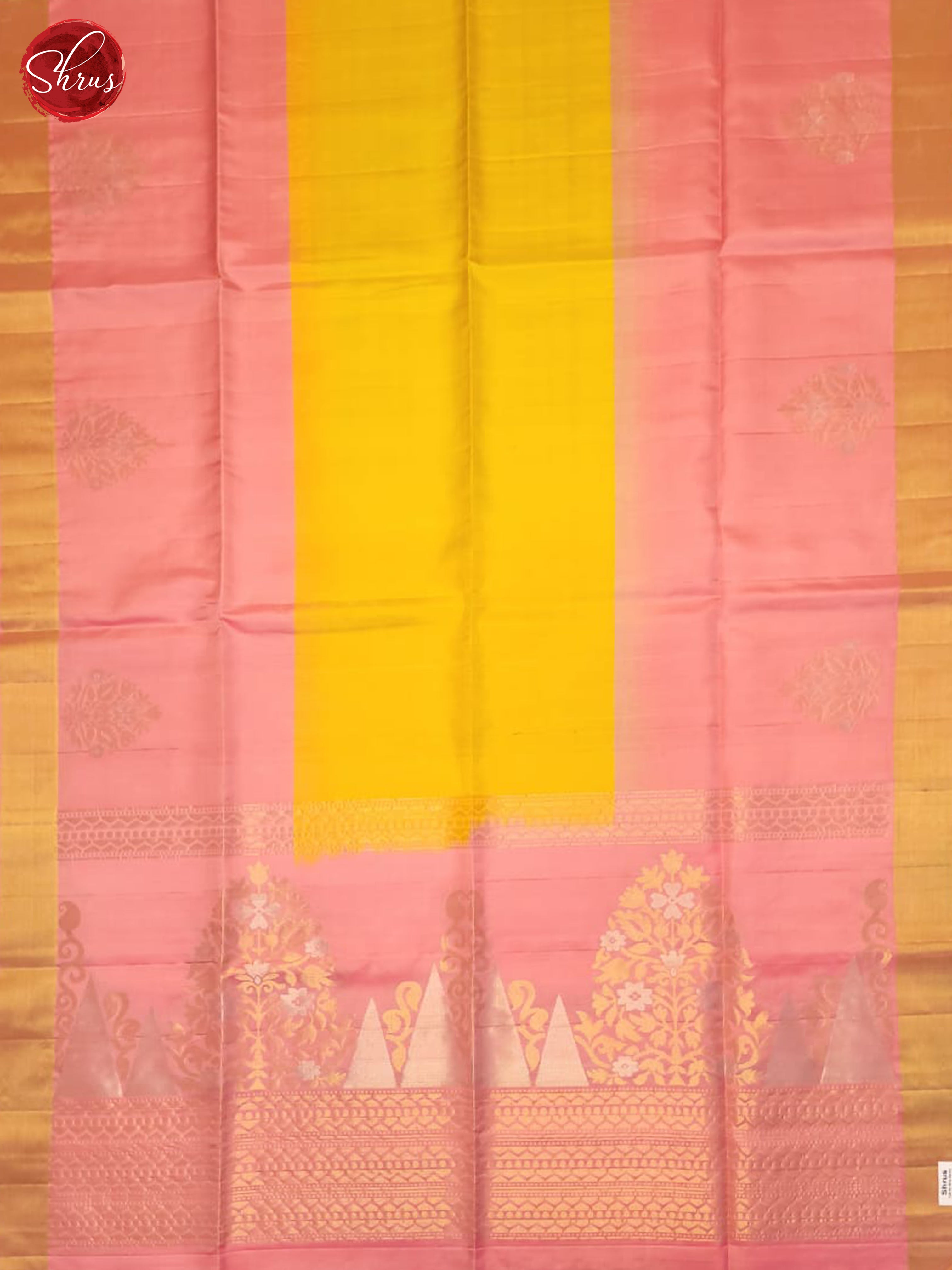 Yellow And Pink- Soft Silk Saree