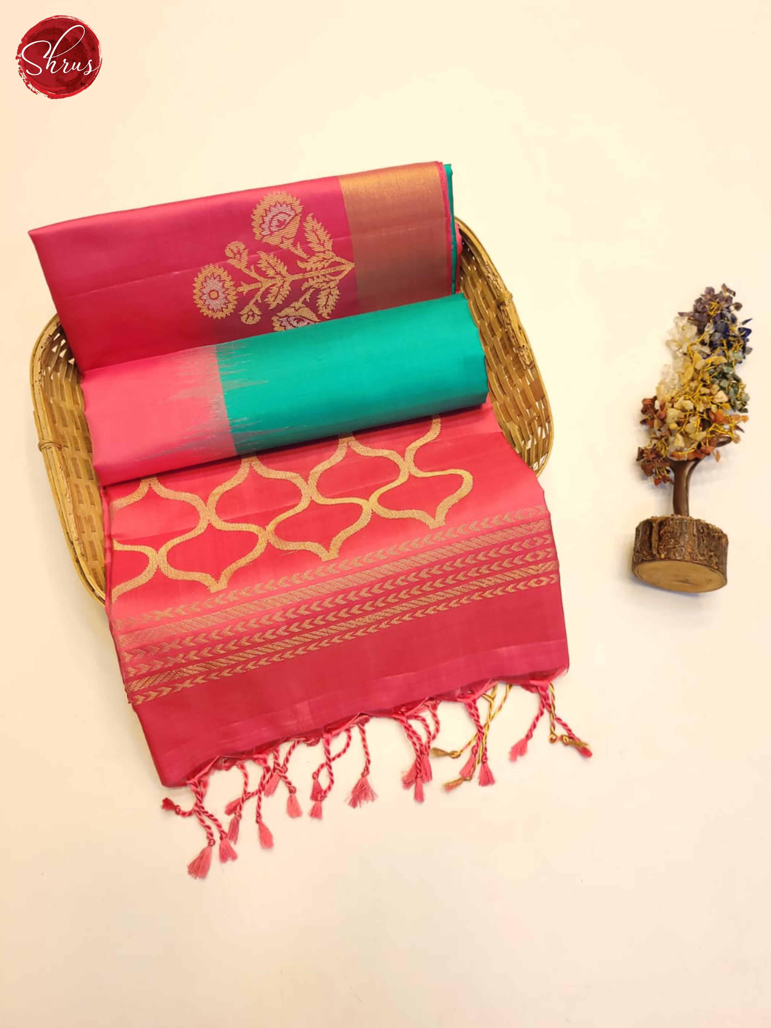 Pink And Grey- Soft SiIk Saree - Shop on ShrusEternity.com