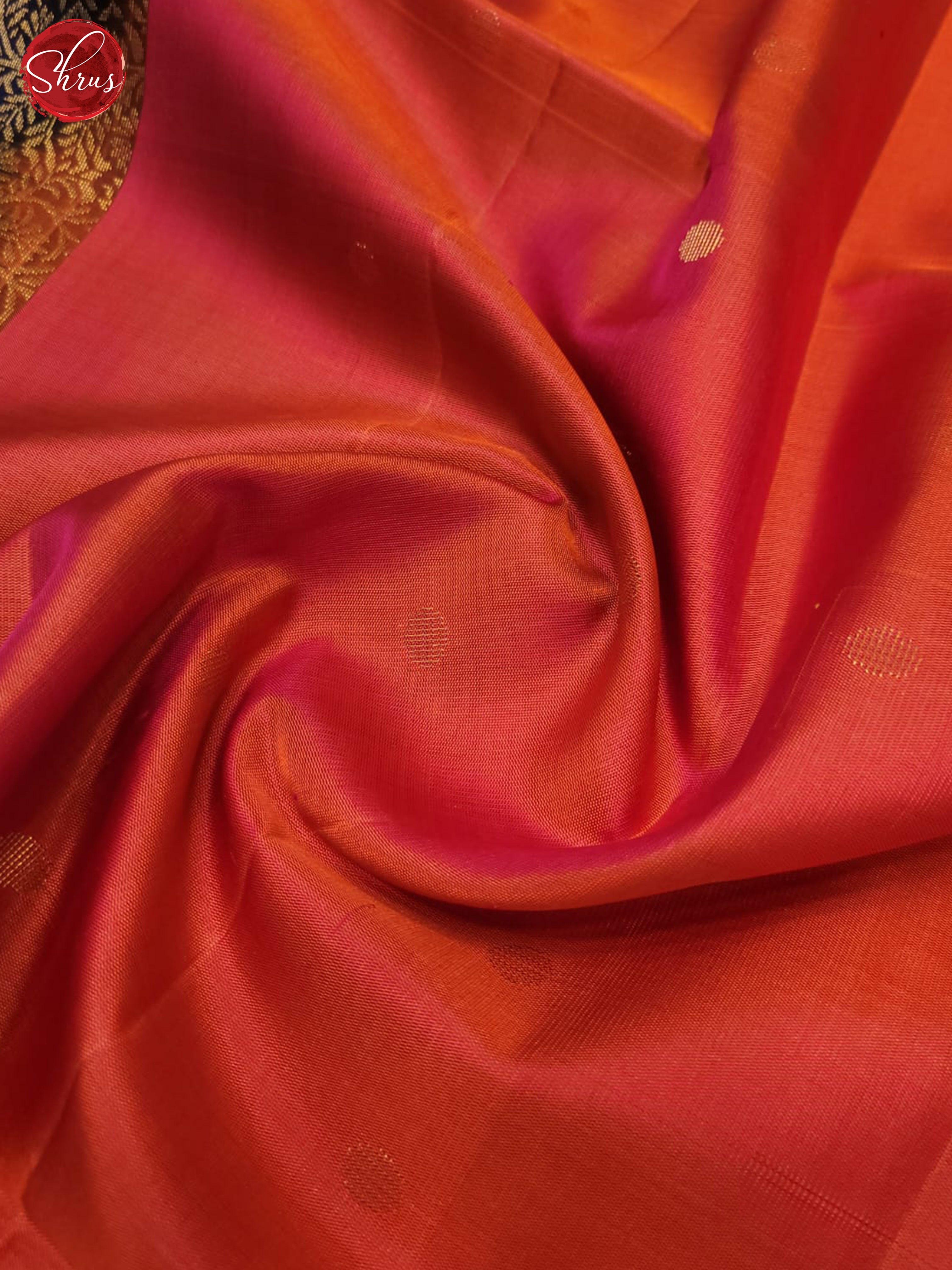 Pinkish Red And Blue- Soft Silk Saree - Shop on ShrusEternity.com