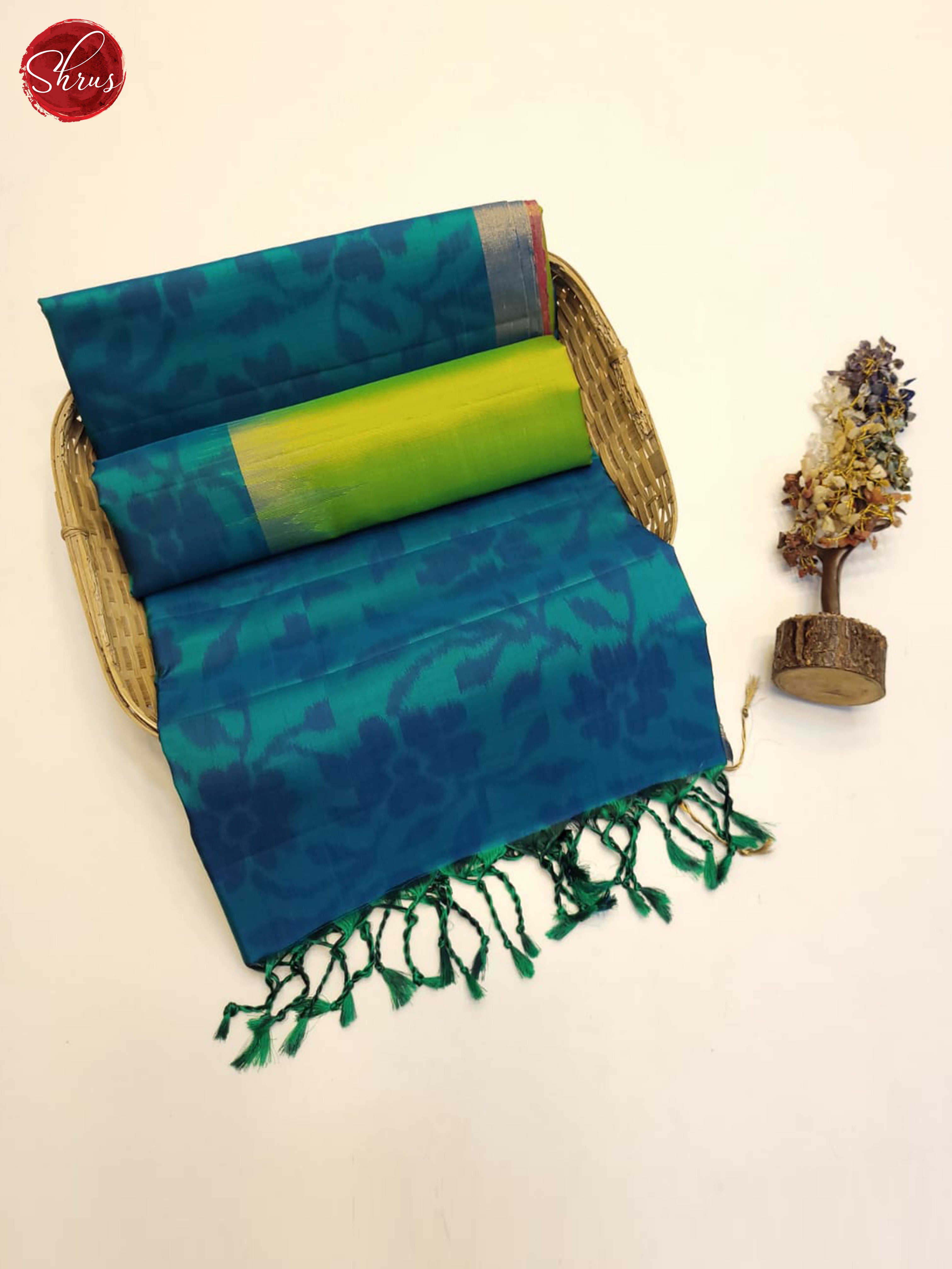 Blue And Green- Soft Silk Saree - Shop on ShrusEternity.com