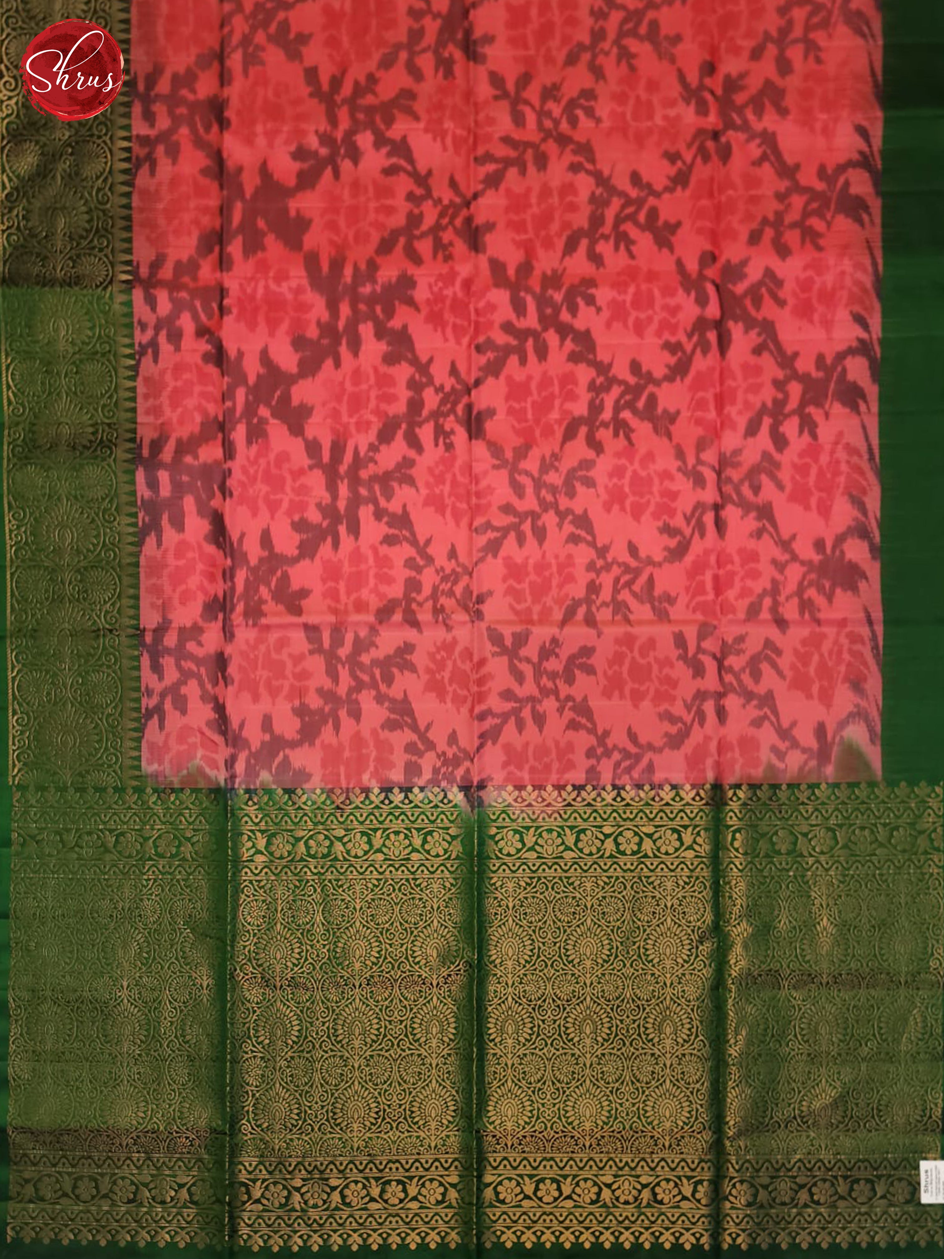 Pink And Green- Soft Silk Saree