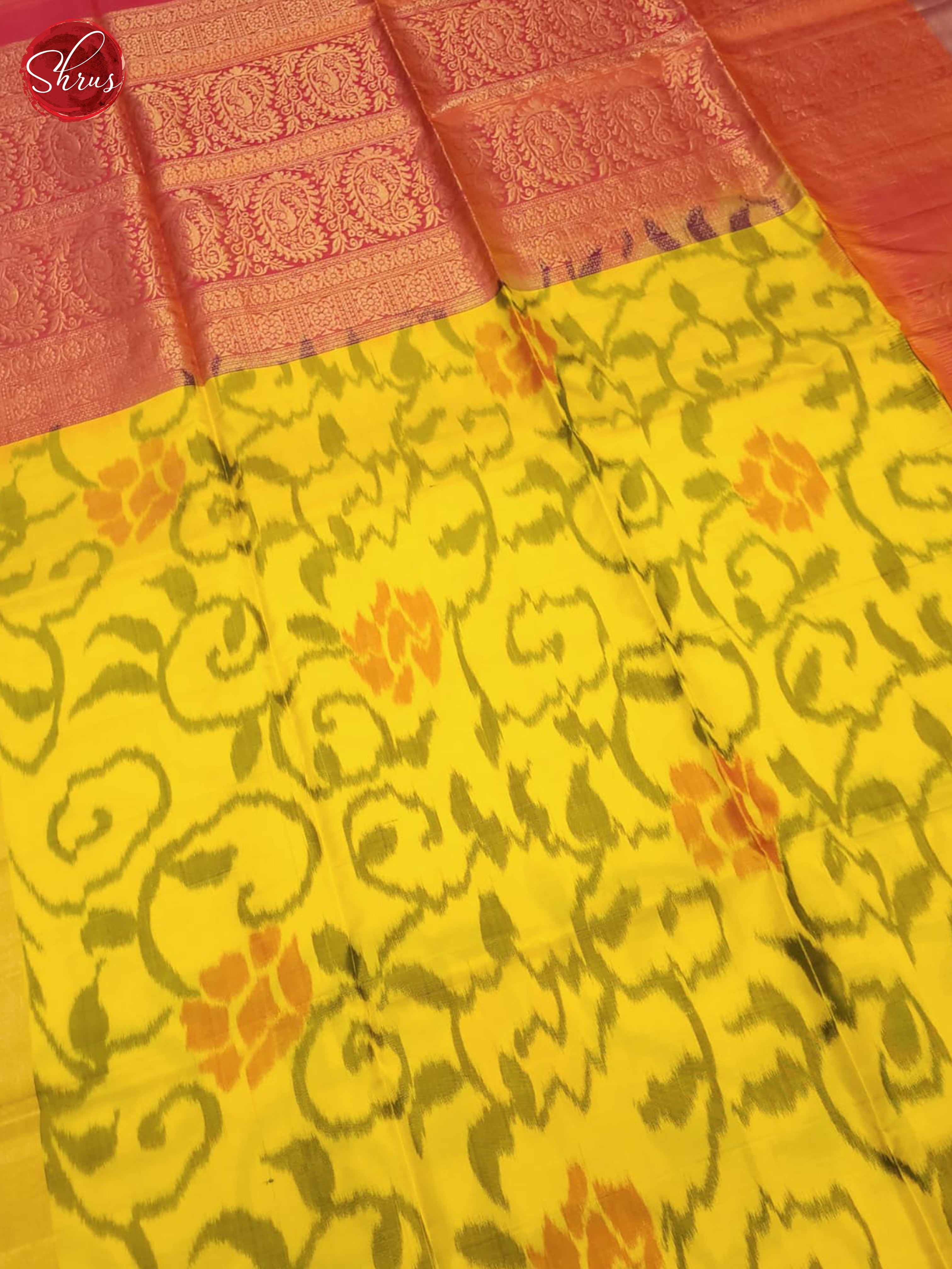 Yellow And Pink- Soft Silk Saree - Shop on ShrusEternity.com