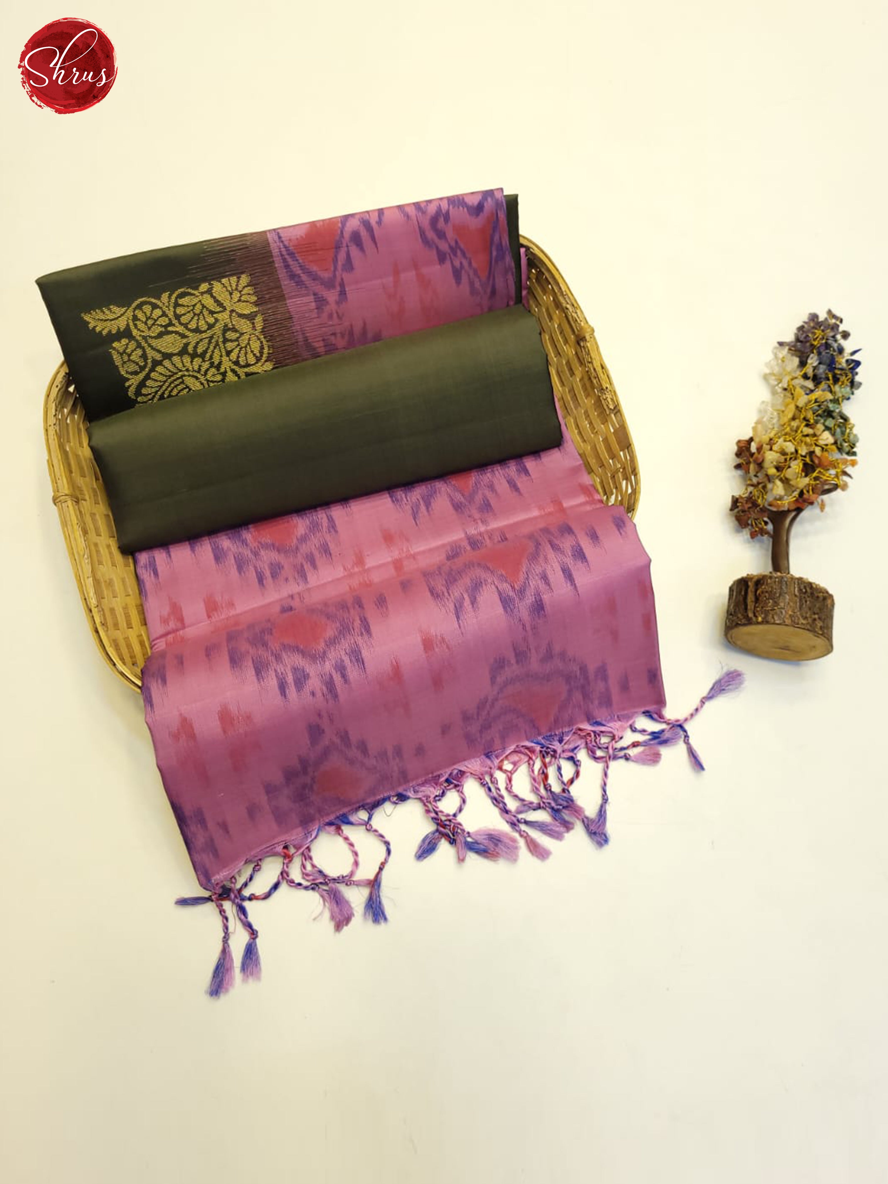 Green And Lavender- Soft Silk Saree - Shop on ShrusEternity.com