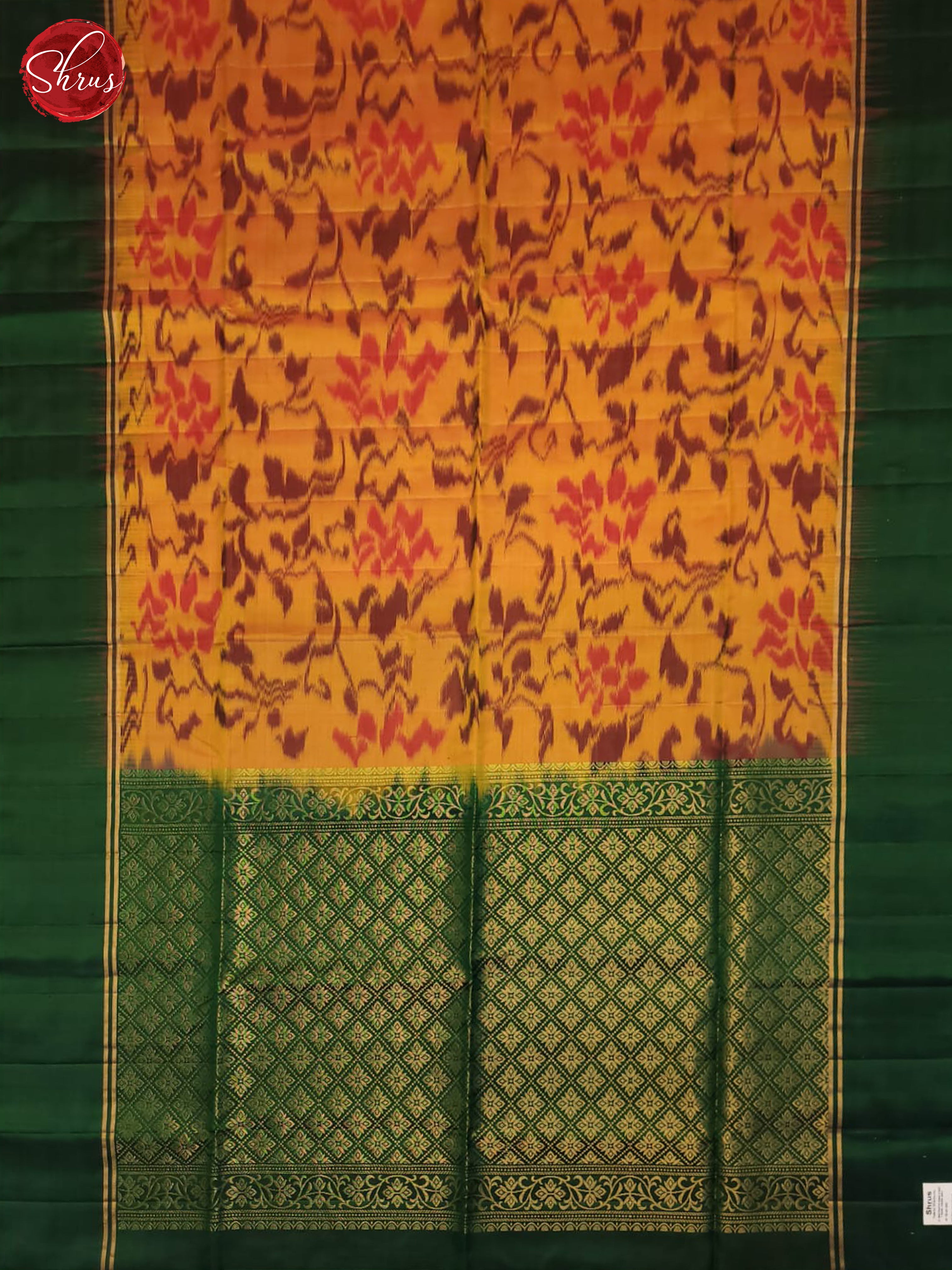 Fire Orange And Green- Soft Silk Saree - Shop on ShrusEternity.com
