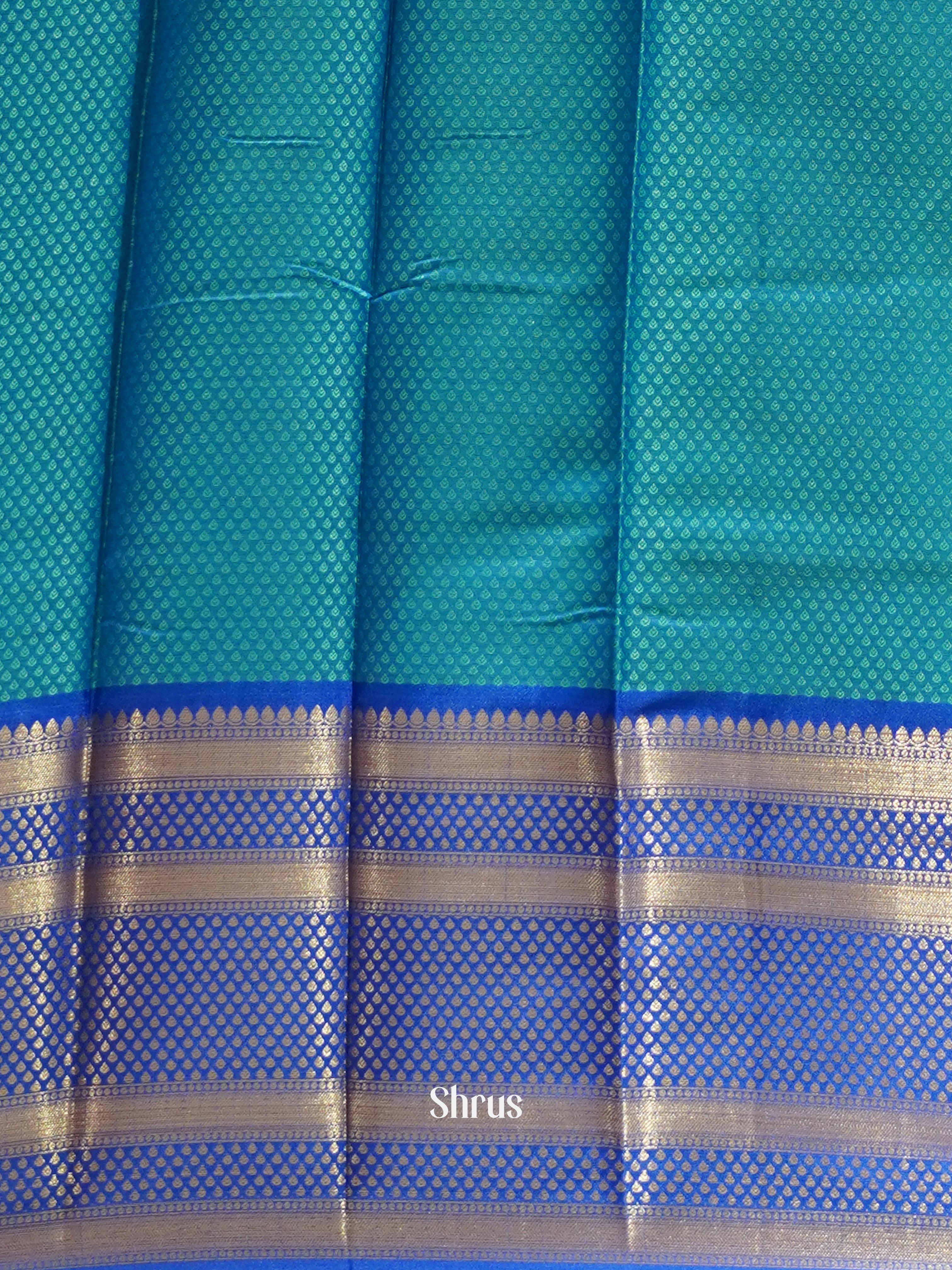 Light Blue & Blue - Tanchoi Semi Silk Saree - Shop on ShrusEternity.com