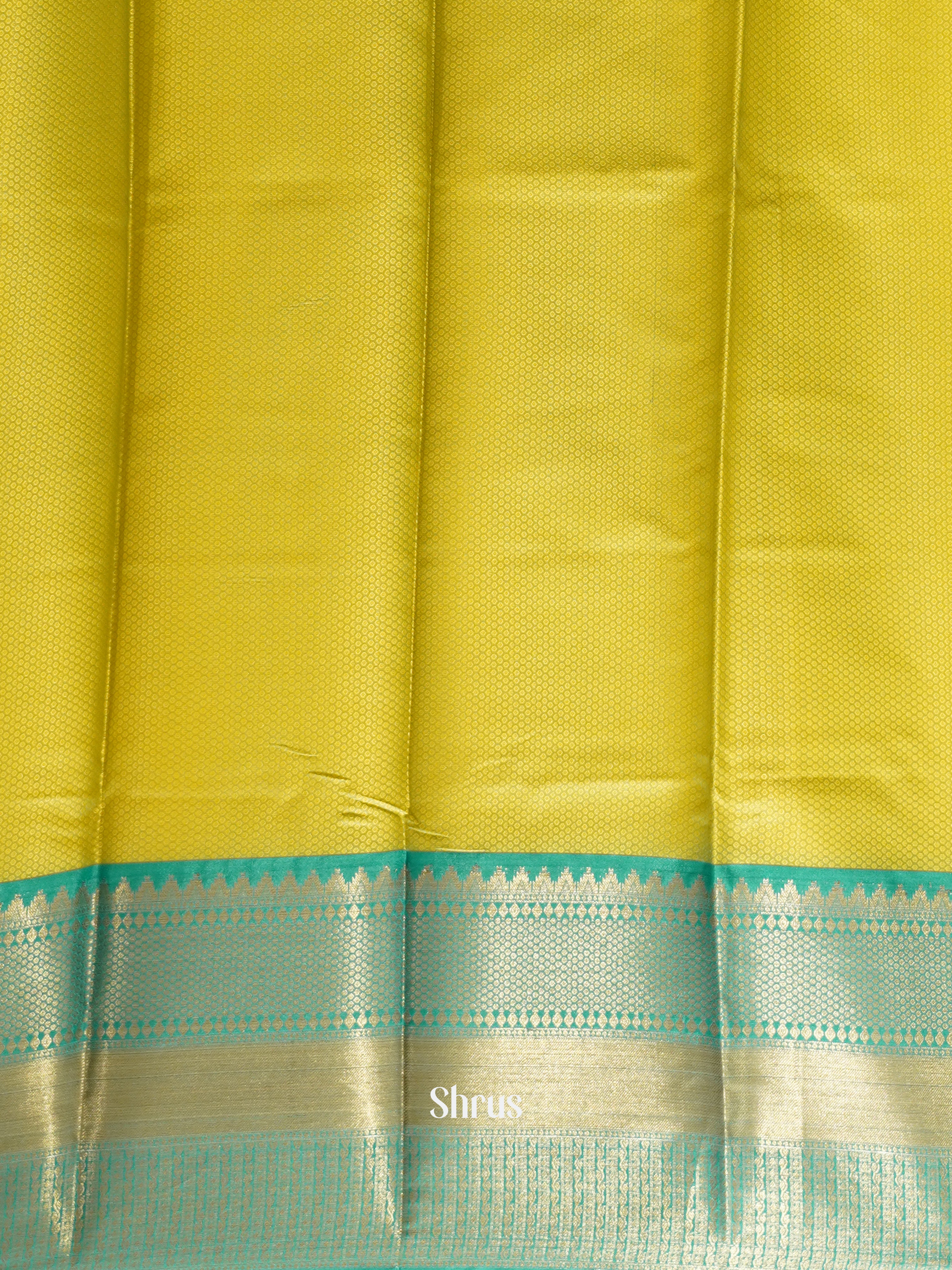 Yellow & Blue - Tanchoi Semi Silk Saree - Shop on ShrusEternity.com