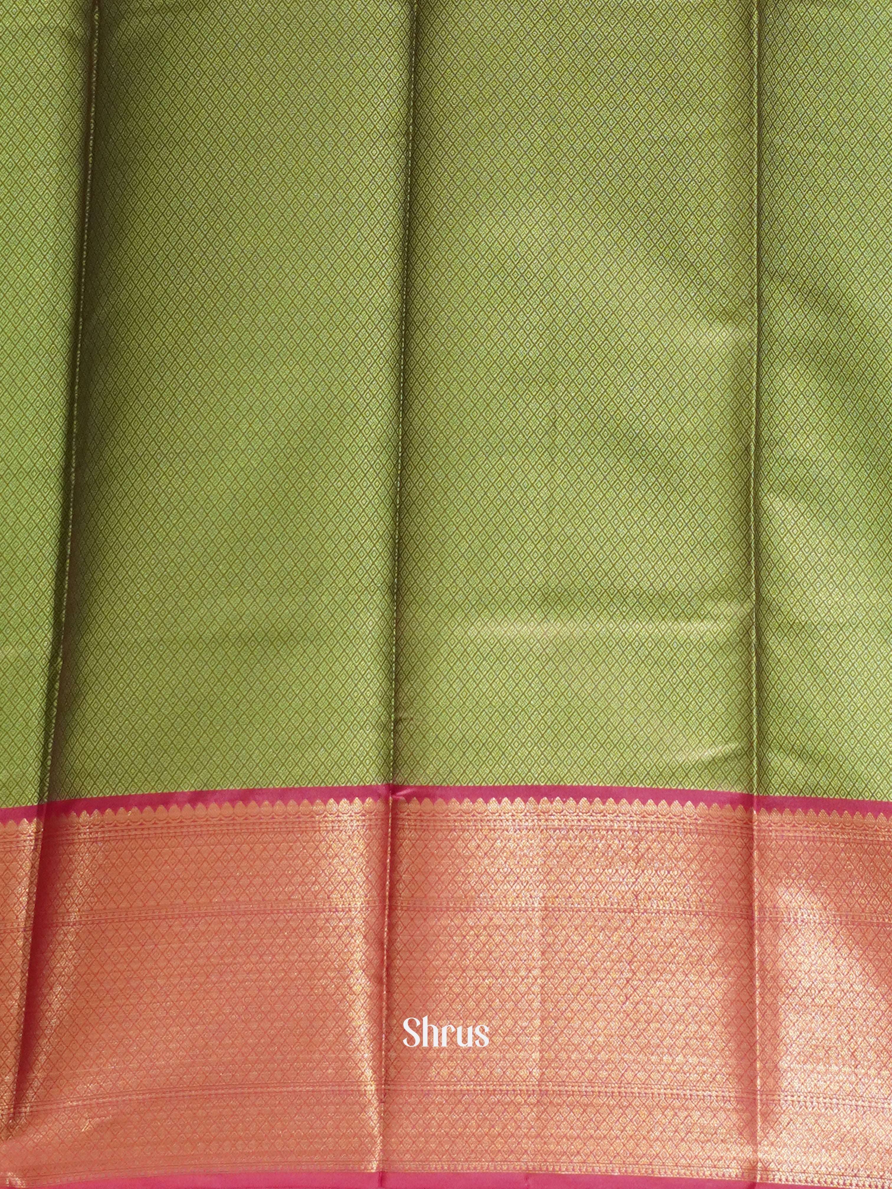 Green & Pink - Tanchoi Semi Silk Saree - Shop on ShrusEternity.com