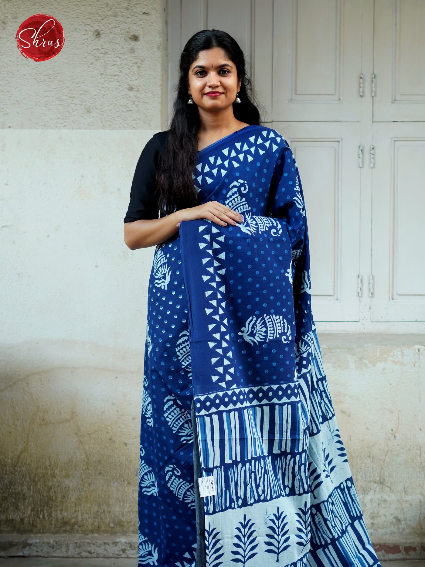 Light Blue Jaipur Cotton Saree main image 0