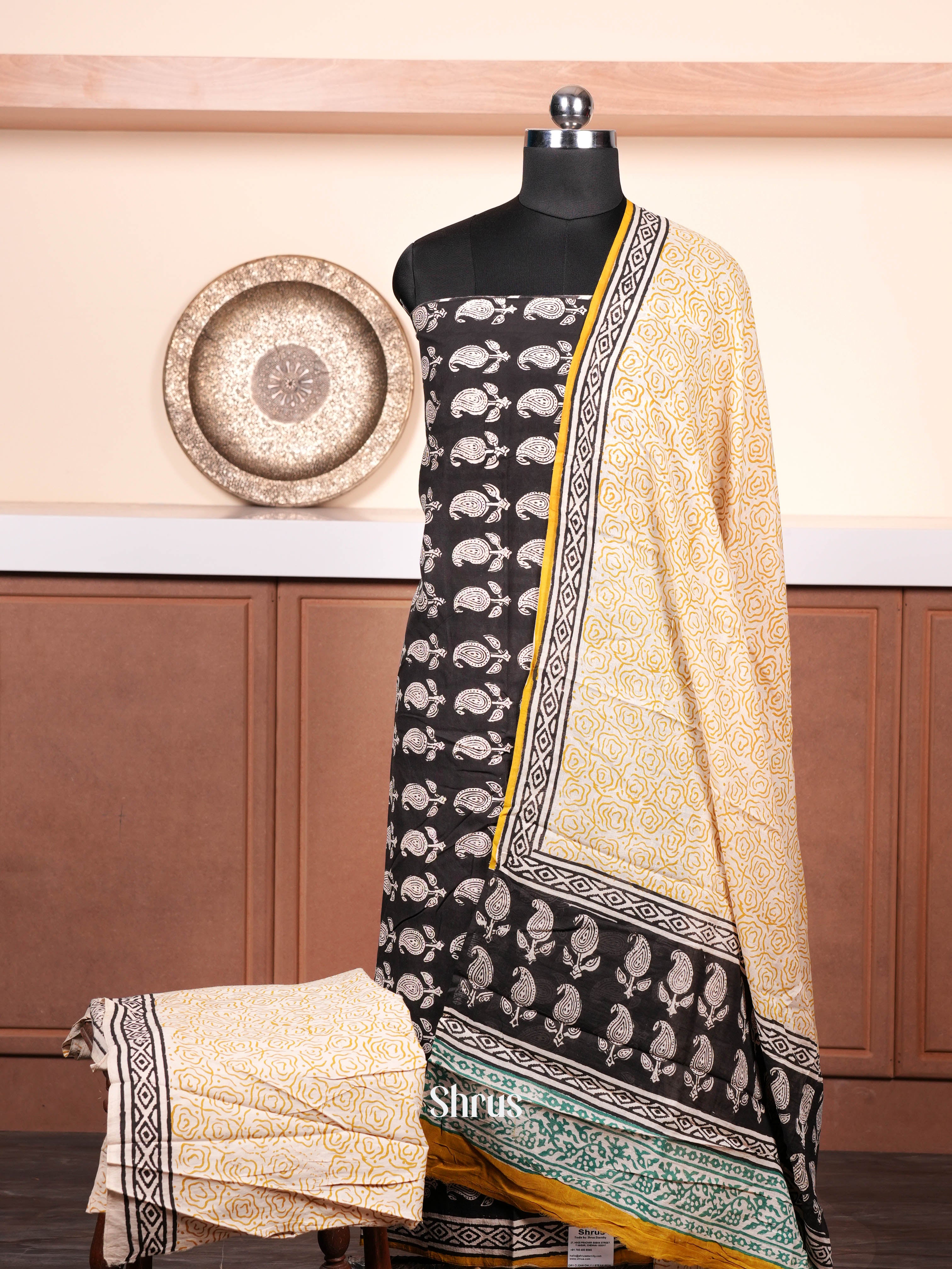 Black  & Cream - Cotton salwar