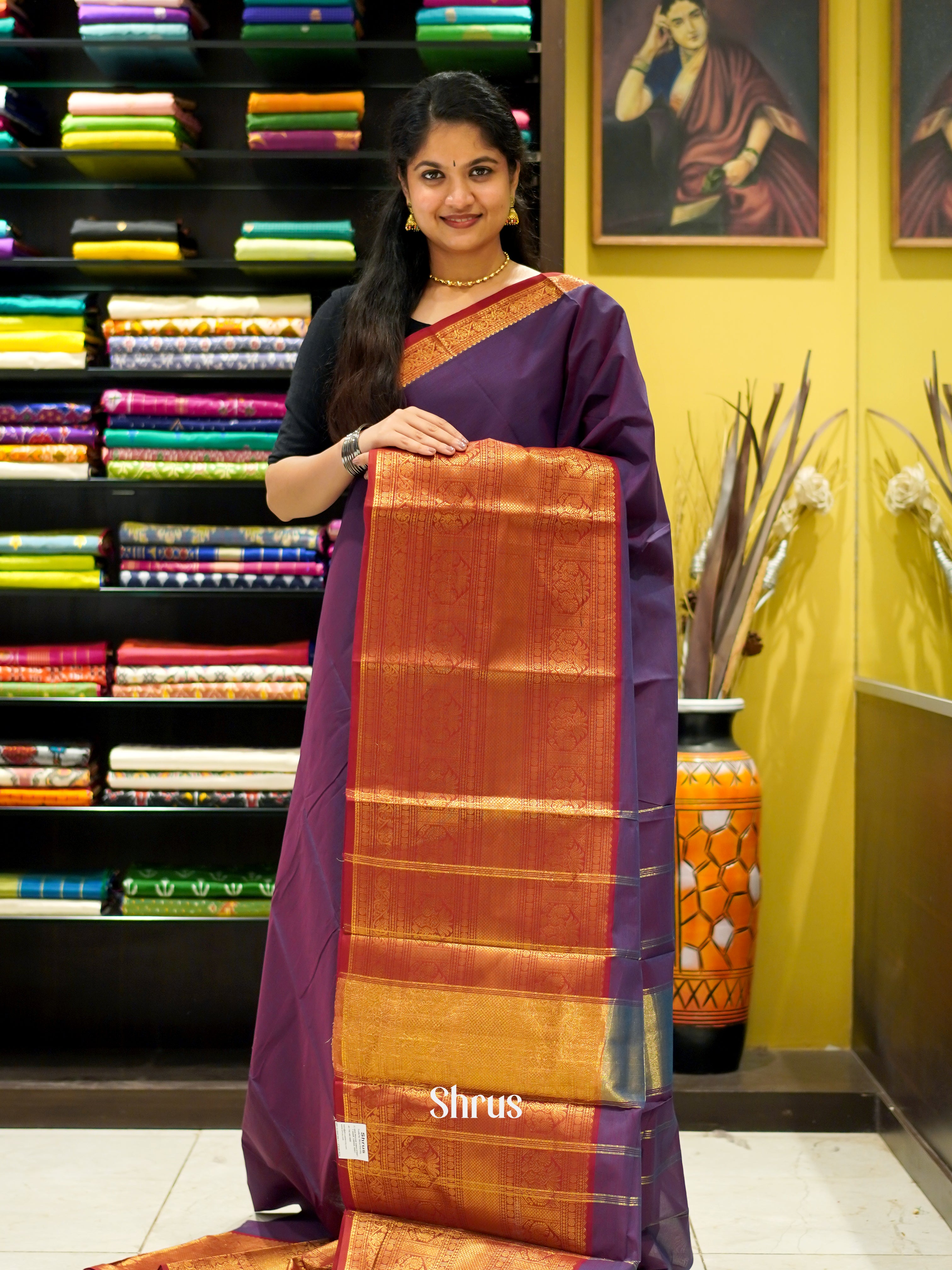 Violet & Red - Narayanpet Cotton - Shop on ShrusEternity.com