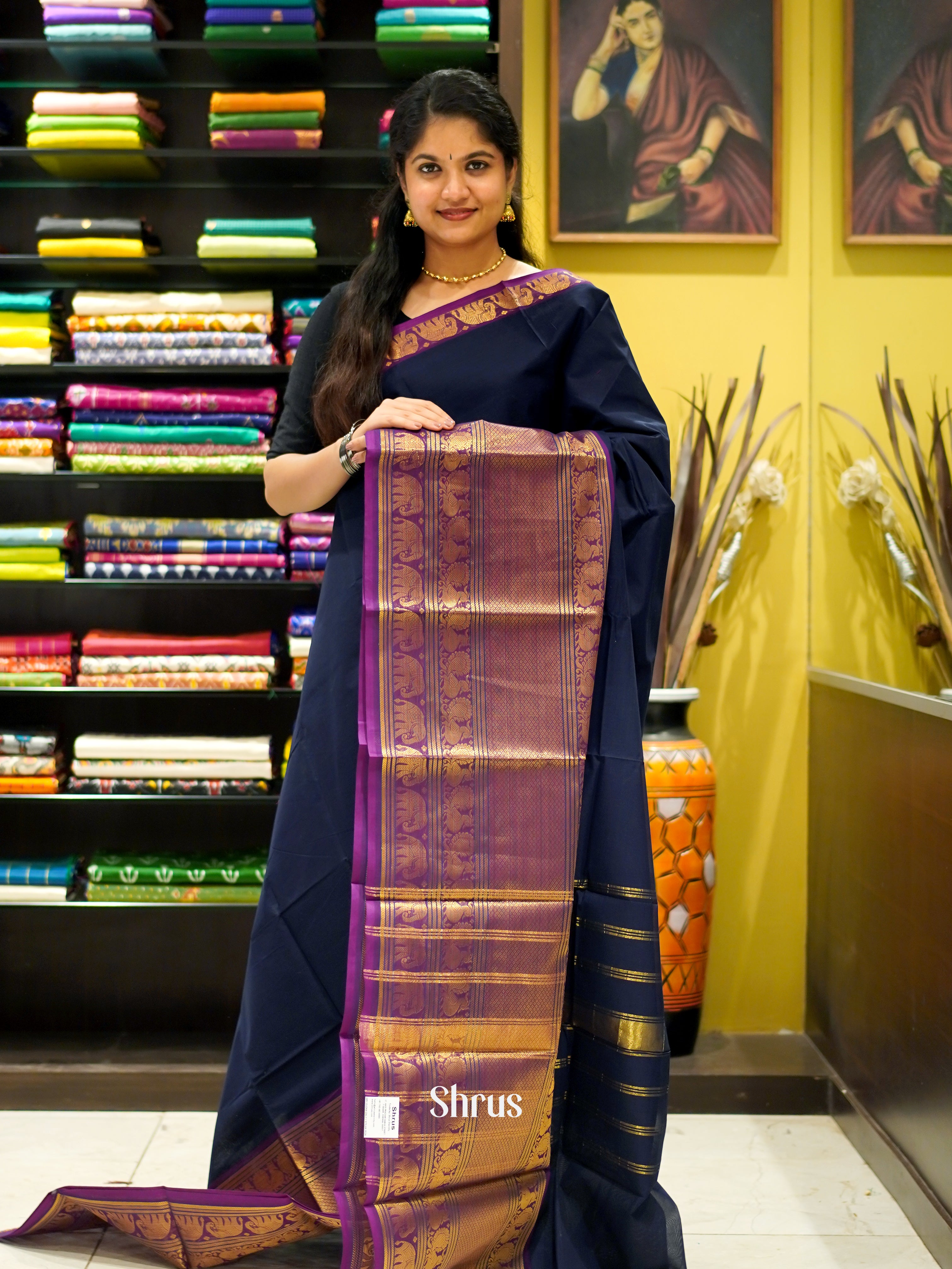 Blue & Purple - Narayanpet Cotton - Shop on ShrusEternity.com