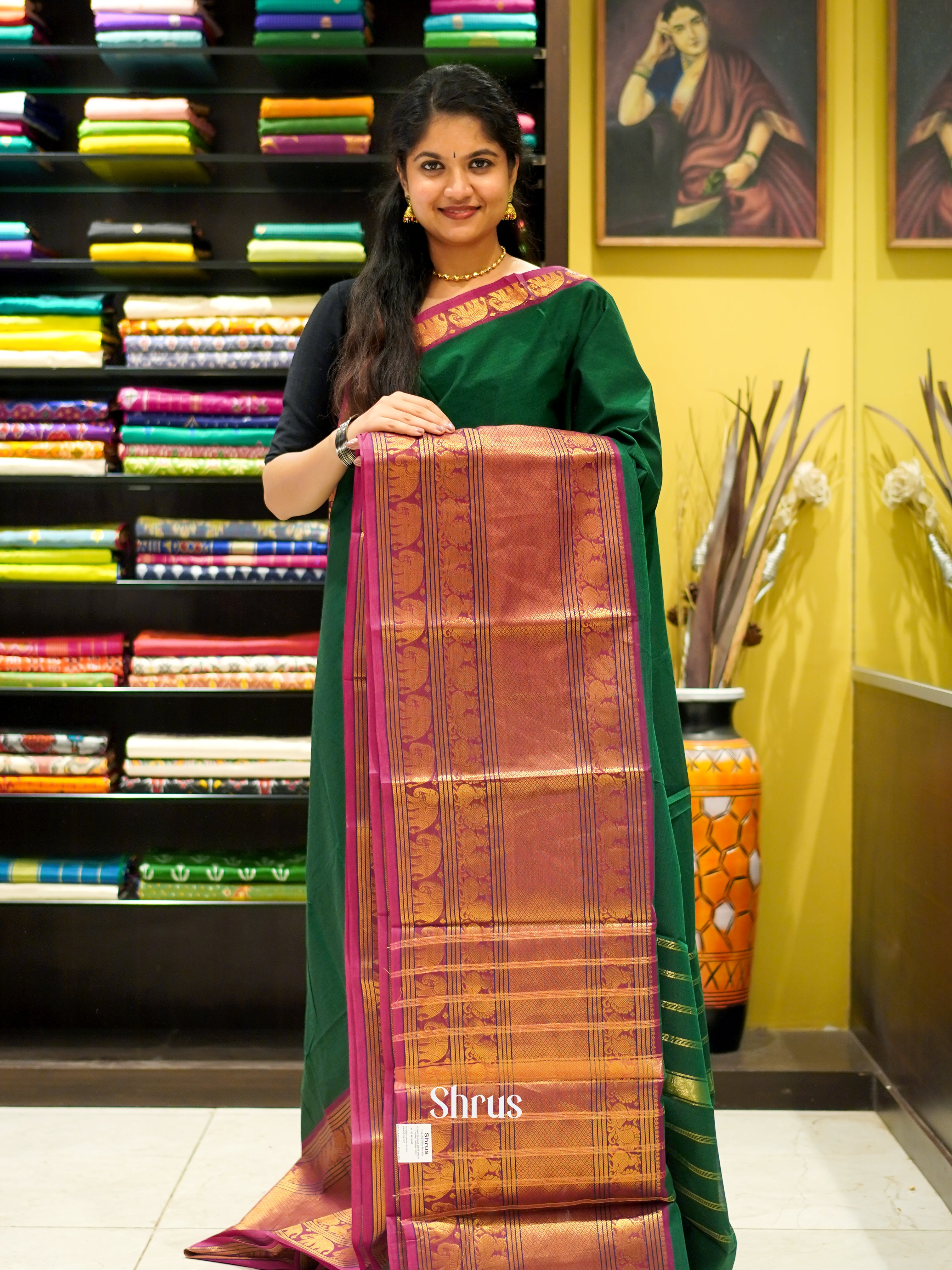 Green & Purple- Narayanpet Cotton - Shop on ShrusEternity.com