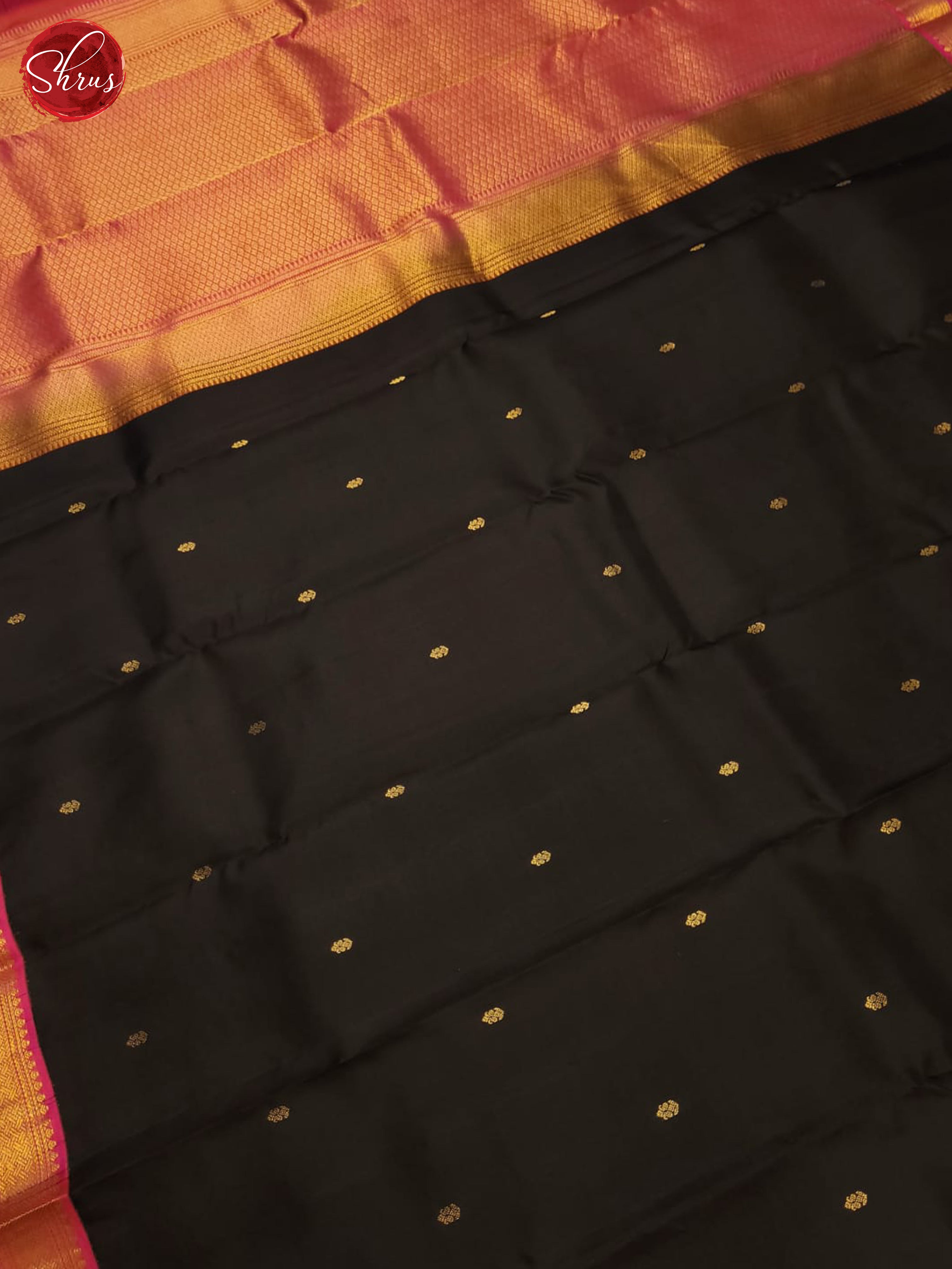 Black & Pink - Kanchipuram silk Saree - Shop on ShrusEternity.com