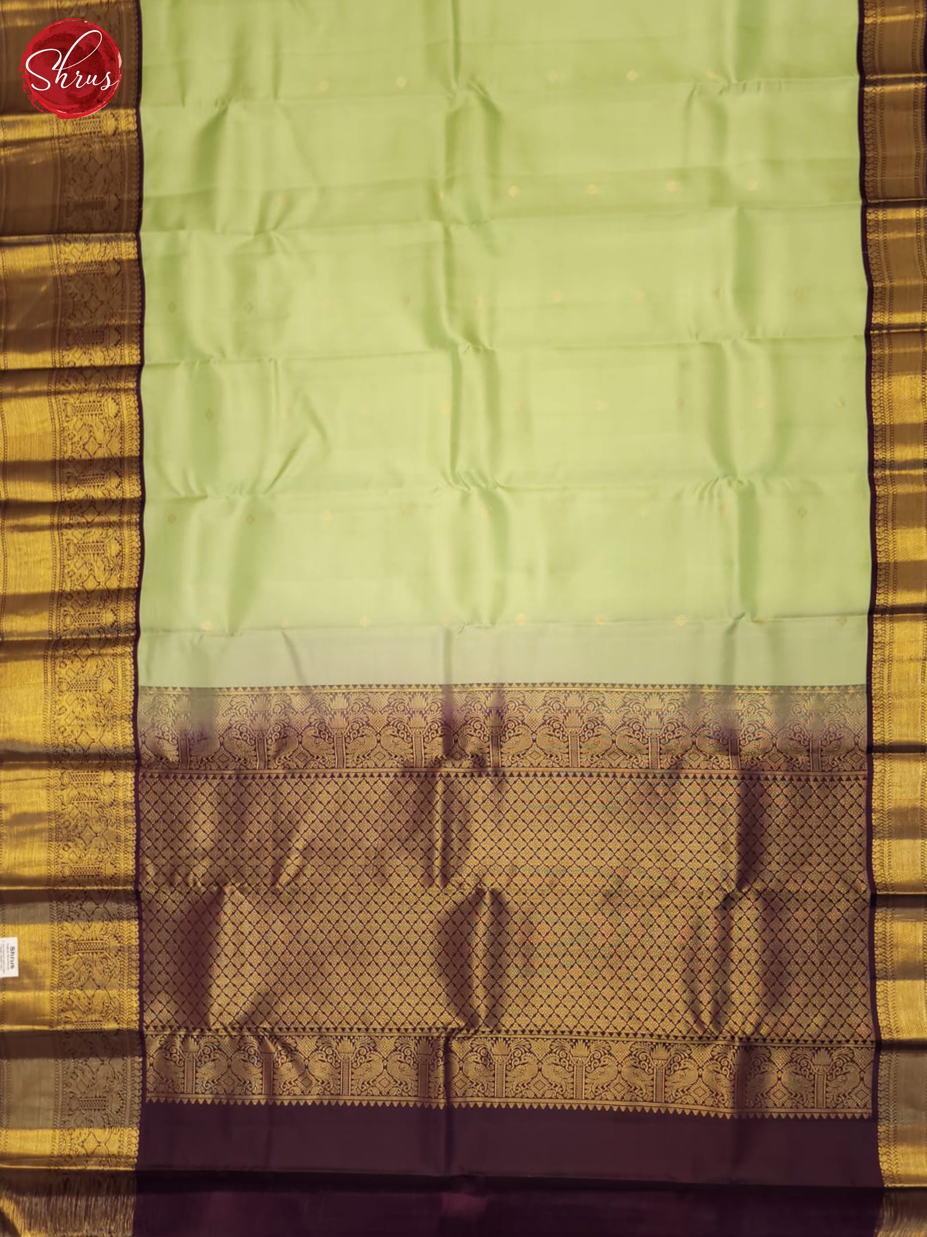 Green & Wine  - Kanchipuram silk Saree