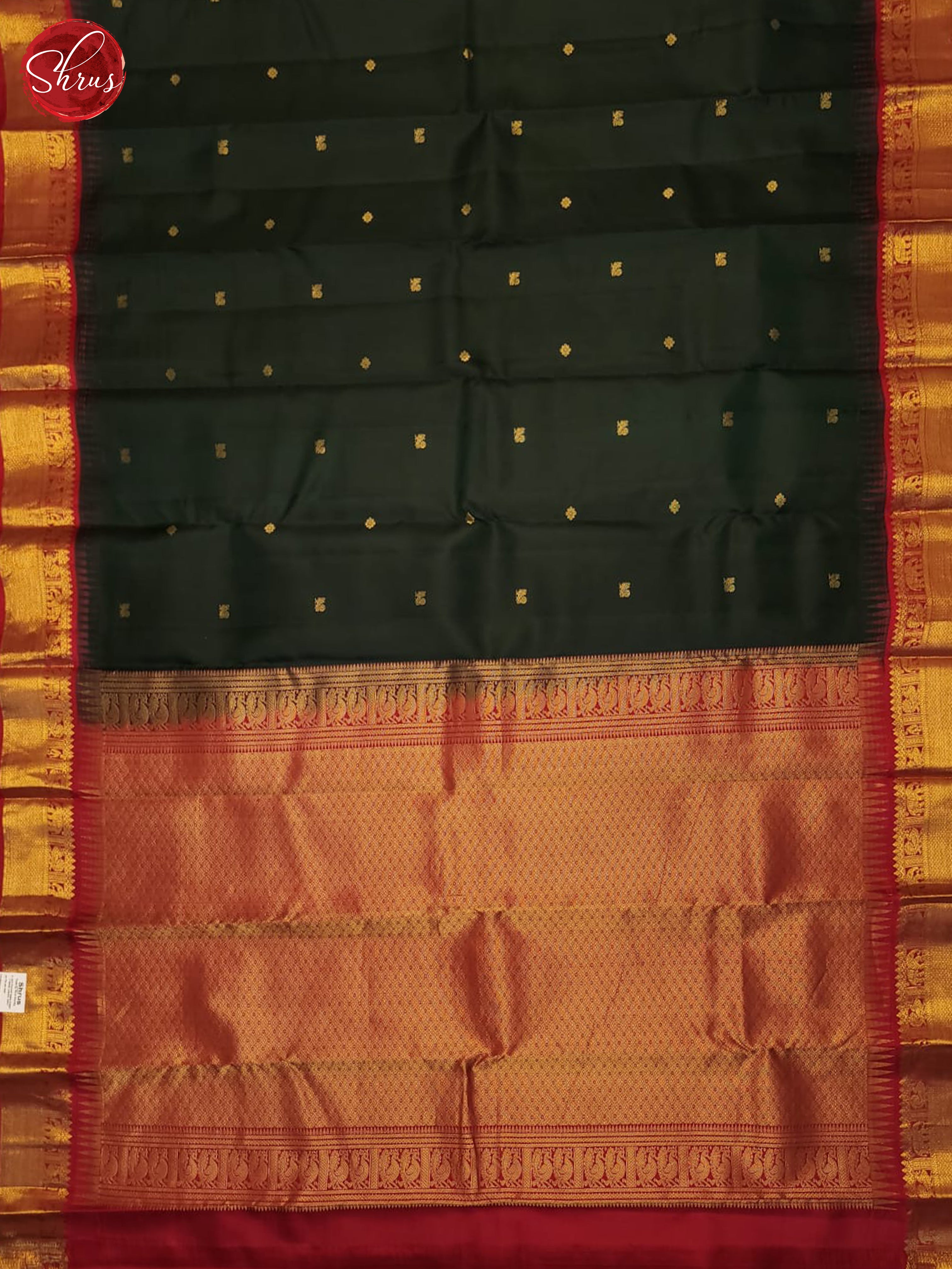 Green And Red - Kanchipuram Silk Saree - Shop on ShrusEternity.com