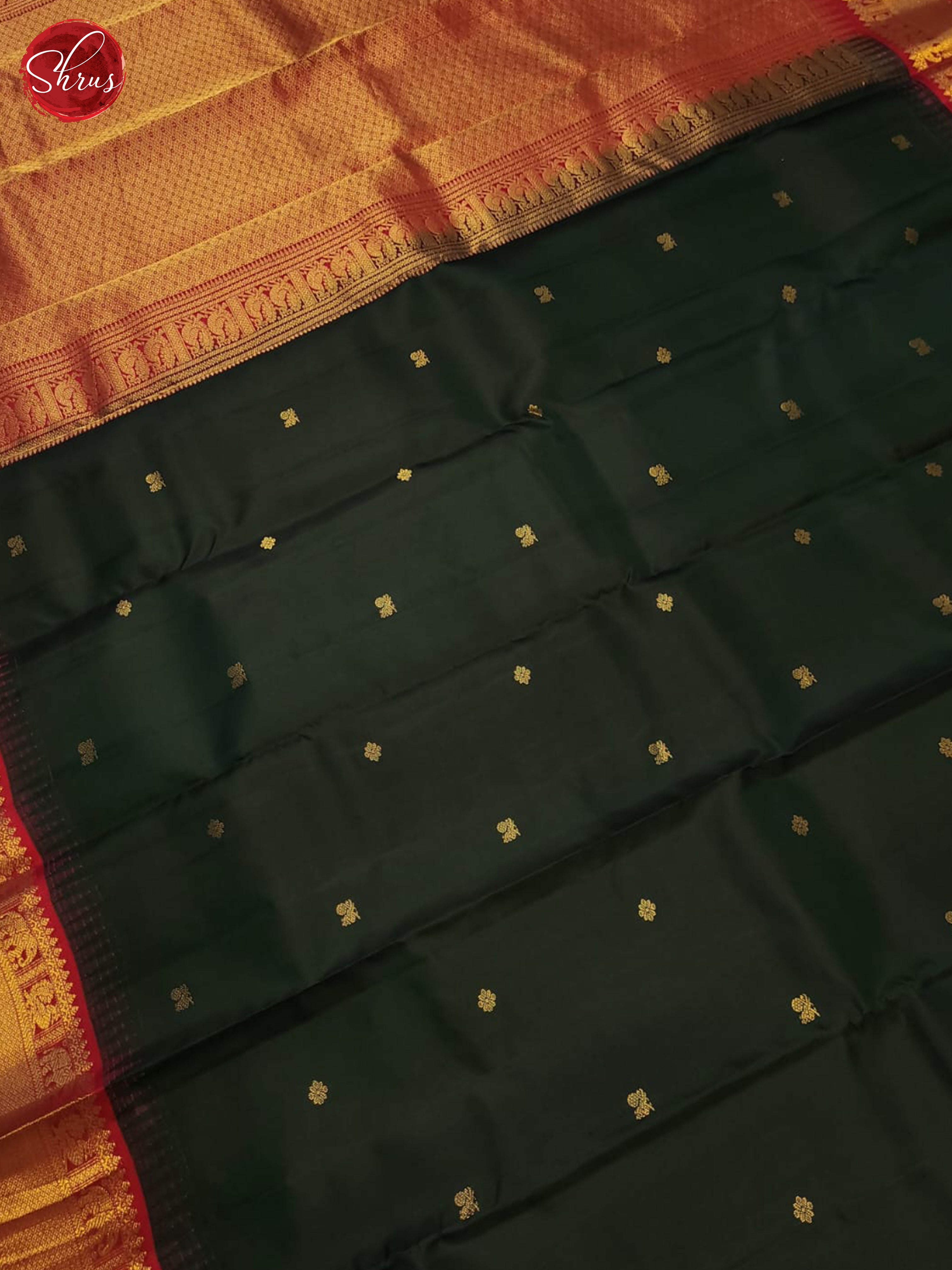 Green And Red - Kanchipuram Silk Saree - Shop on ShrusEternity.com