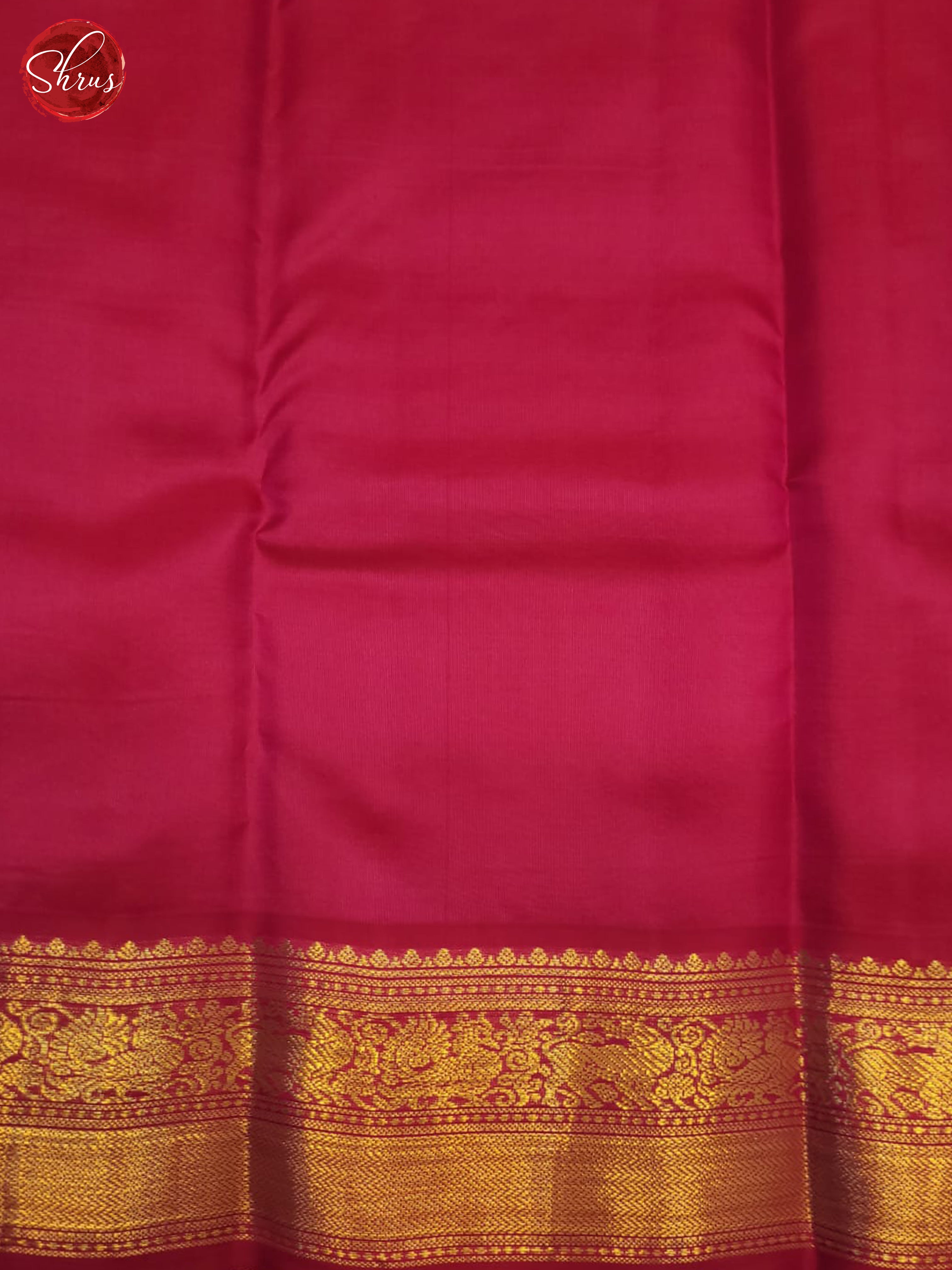 Cream & Red- Kanchipuram silk Saree - Shop on ShrusEternity.com