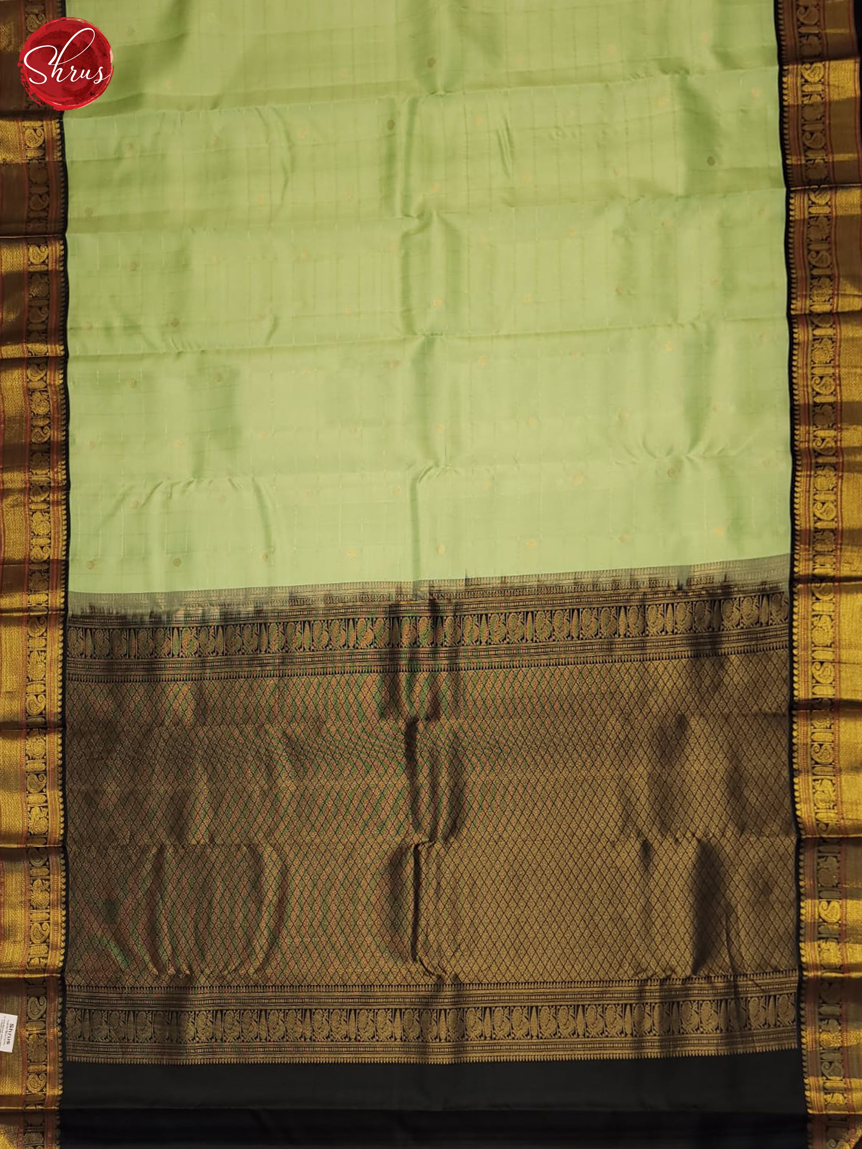 Pista Green & Green - Kanchipuram Silk Saree - Shop on ShrusEternity.com