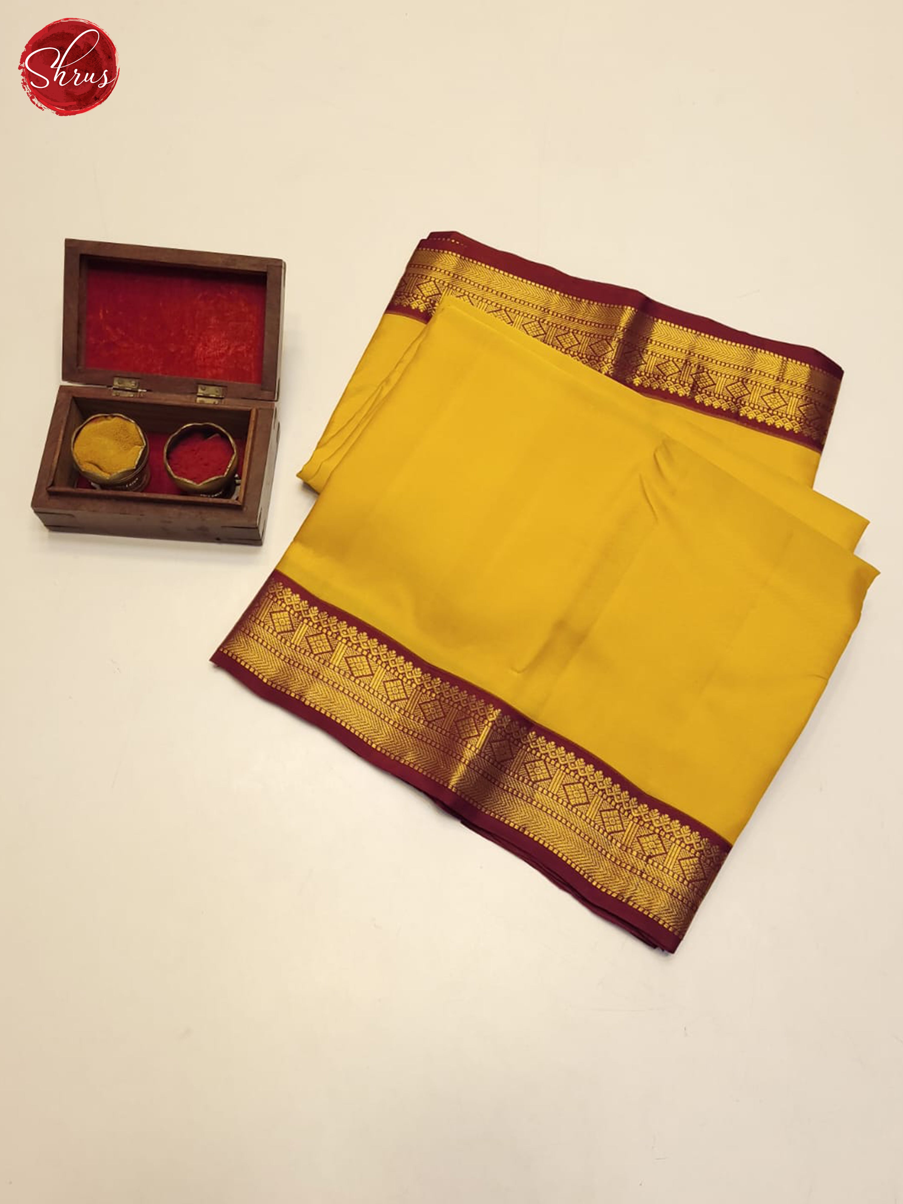 Yellow And Maroon - Kanchipuram Silk Saree - Shop on ShrusEternity.com