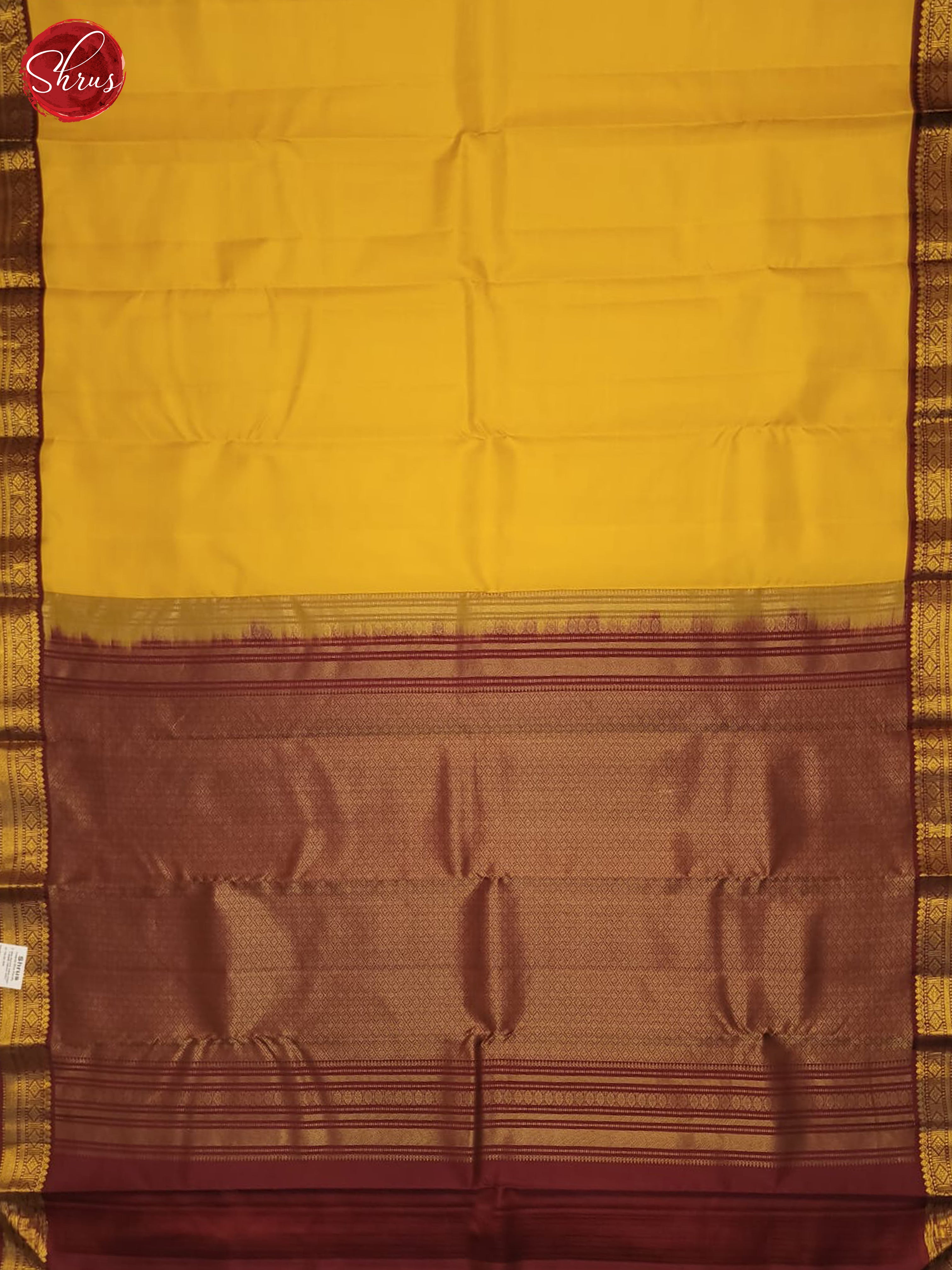 Yellow And Maroon - Kanchipuram Silk Saree - Shop on ShrusEternity.com