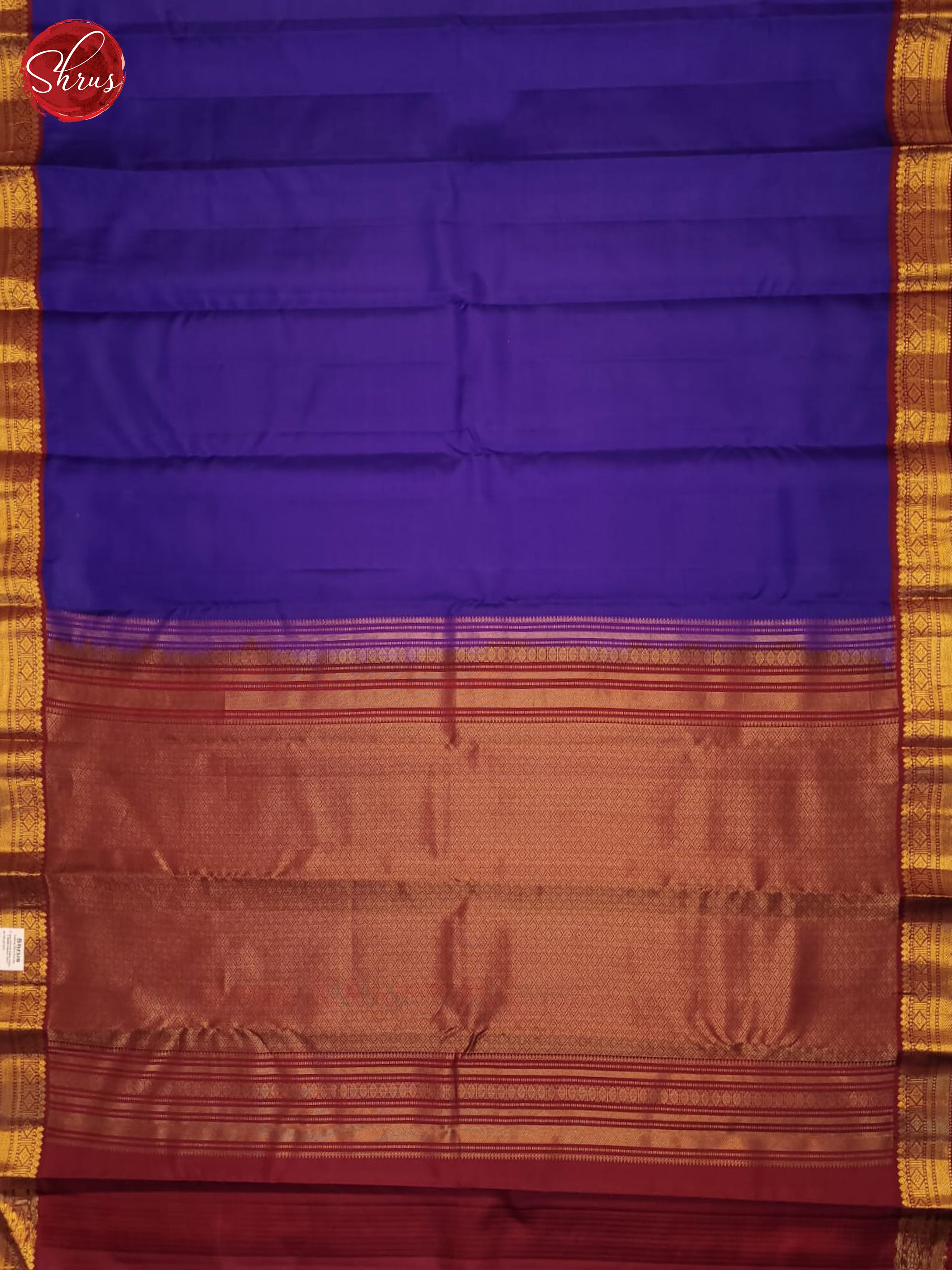 Blue And Maroon - Kanchipuram Silk Saree - Shop on ShrusEternity.com