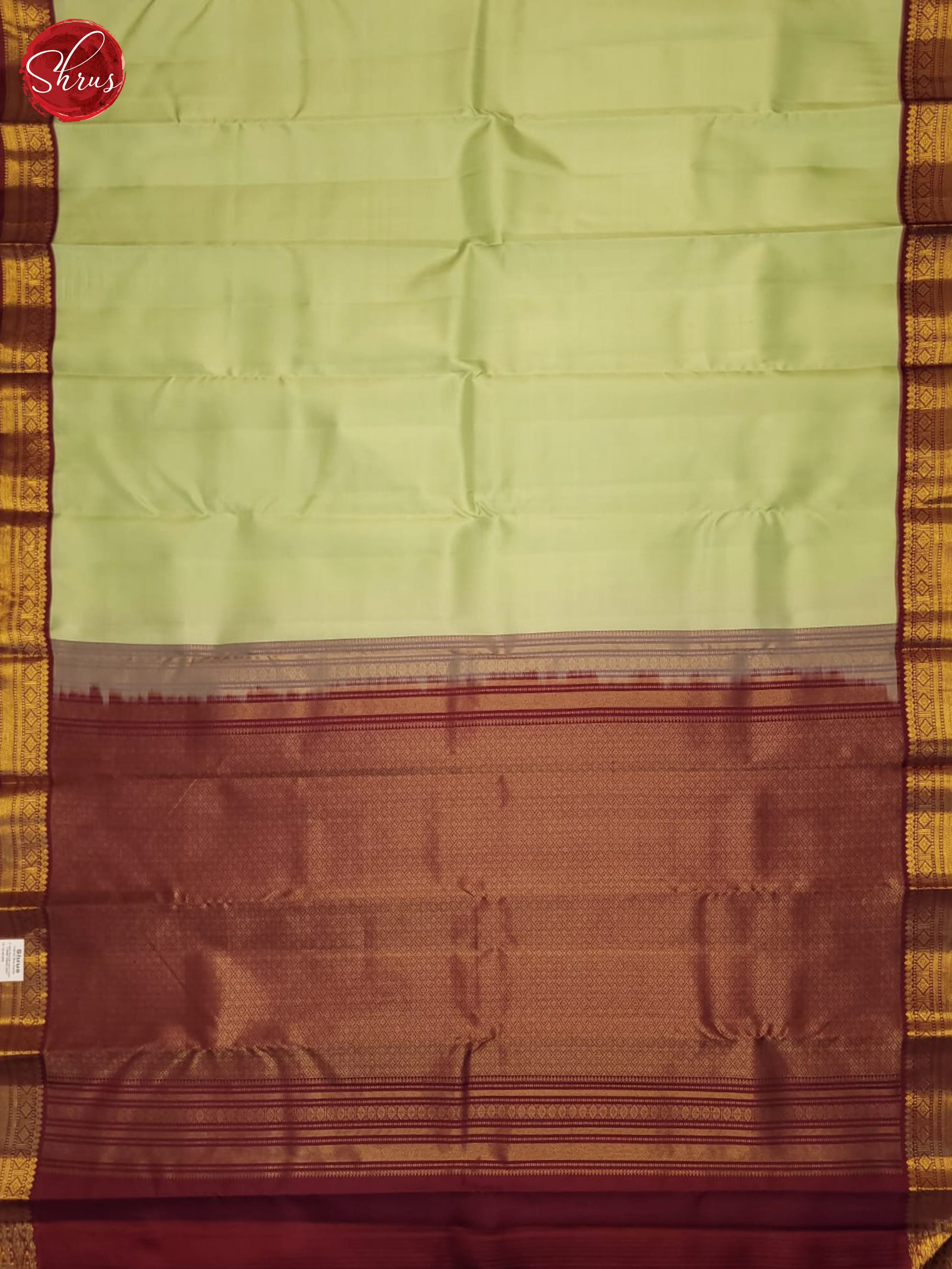 Pista Green And Maroon - Kanchipuram Silk Saree - Shop on ShrusEternity.com