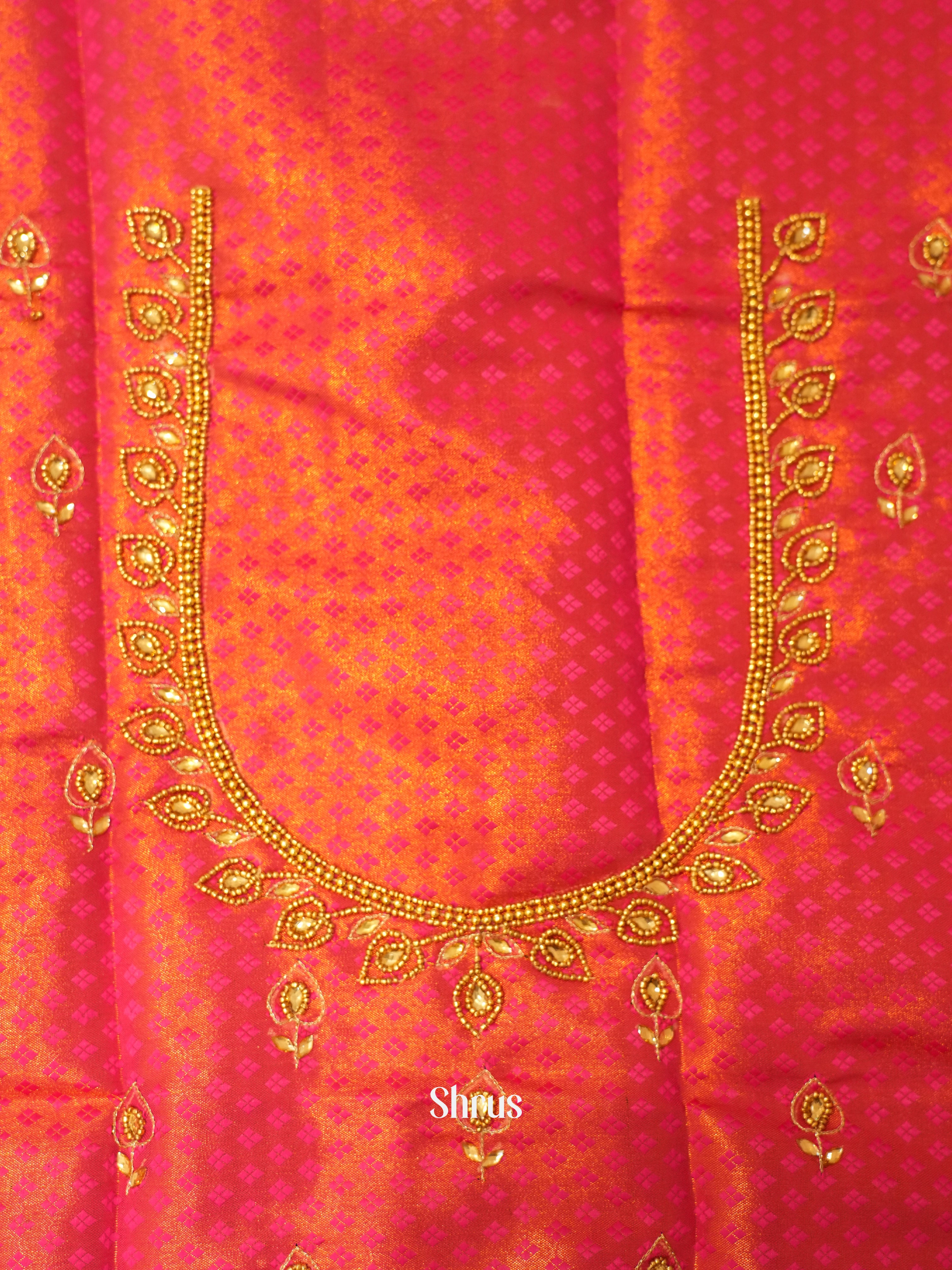 Pink - Aari Blouse - Shop on ShrusEternity.com