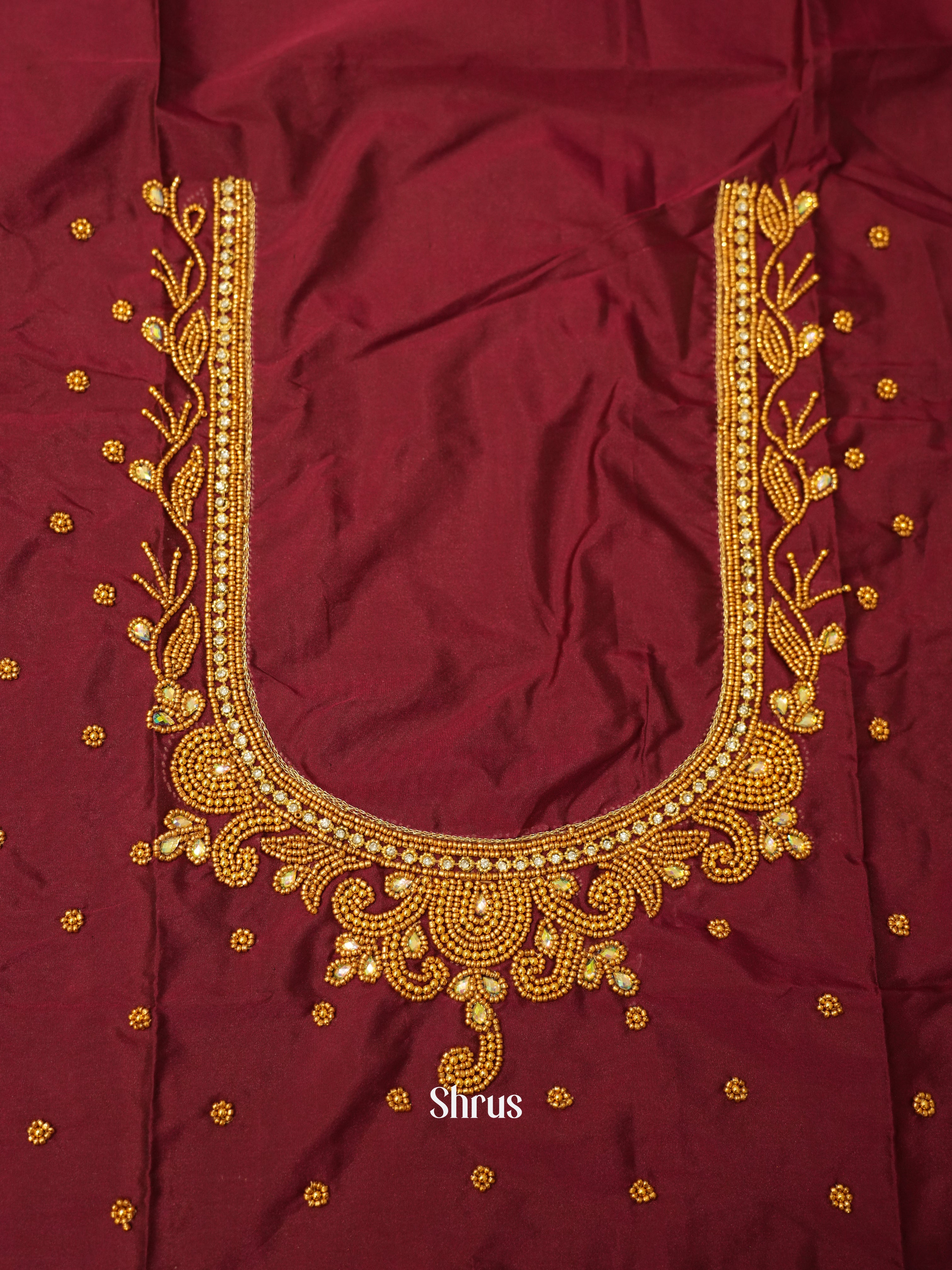 Maroon  - Aari Blouse - Shop on ShrusEternity.com